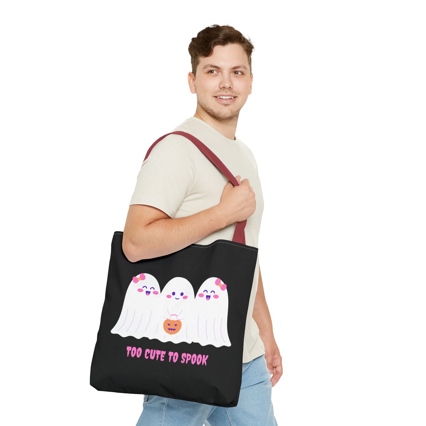 Cute Ghost Halloween Tote Bag Gift for Halloween Spooky Season Trick or Treating Bag Halloween Tote Fall Tote Bag Cute Tote Gift Idea
