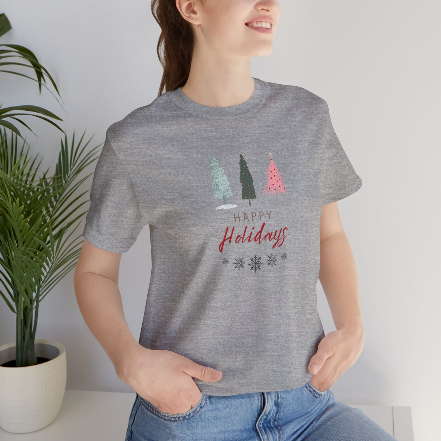 Unisex Jersey Short Sleeve Happy Holidays Seasons Greetings Fall T-Shirt