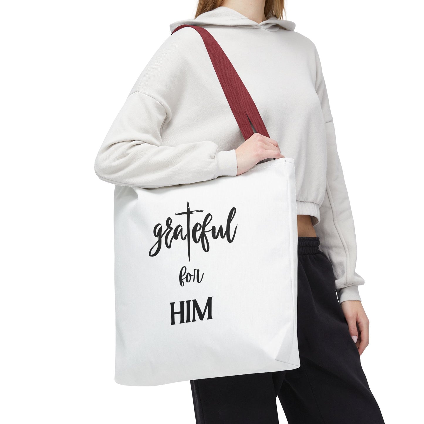 Unisex GraTeful For Him Faith Bible Study Reusable Lunch Bag Everyday Carry Tote Bag