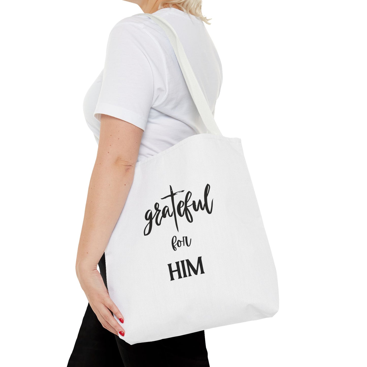Unisex GraTeful For Him Faith Bible Study Reusable Lunch Bag Everyday Carry Tote Bag