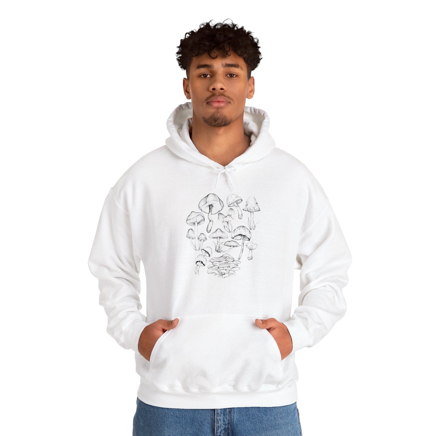 Unisex Mushroom Lover Fungi Print Toadstool Hooded Sweatshirt