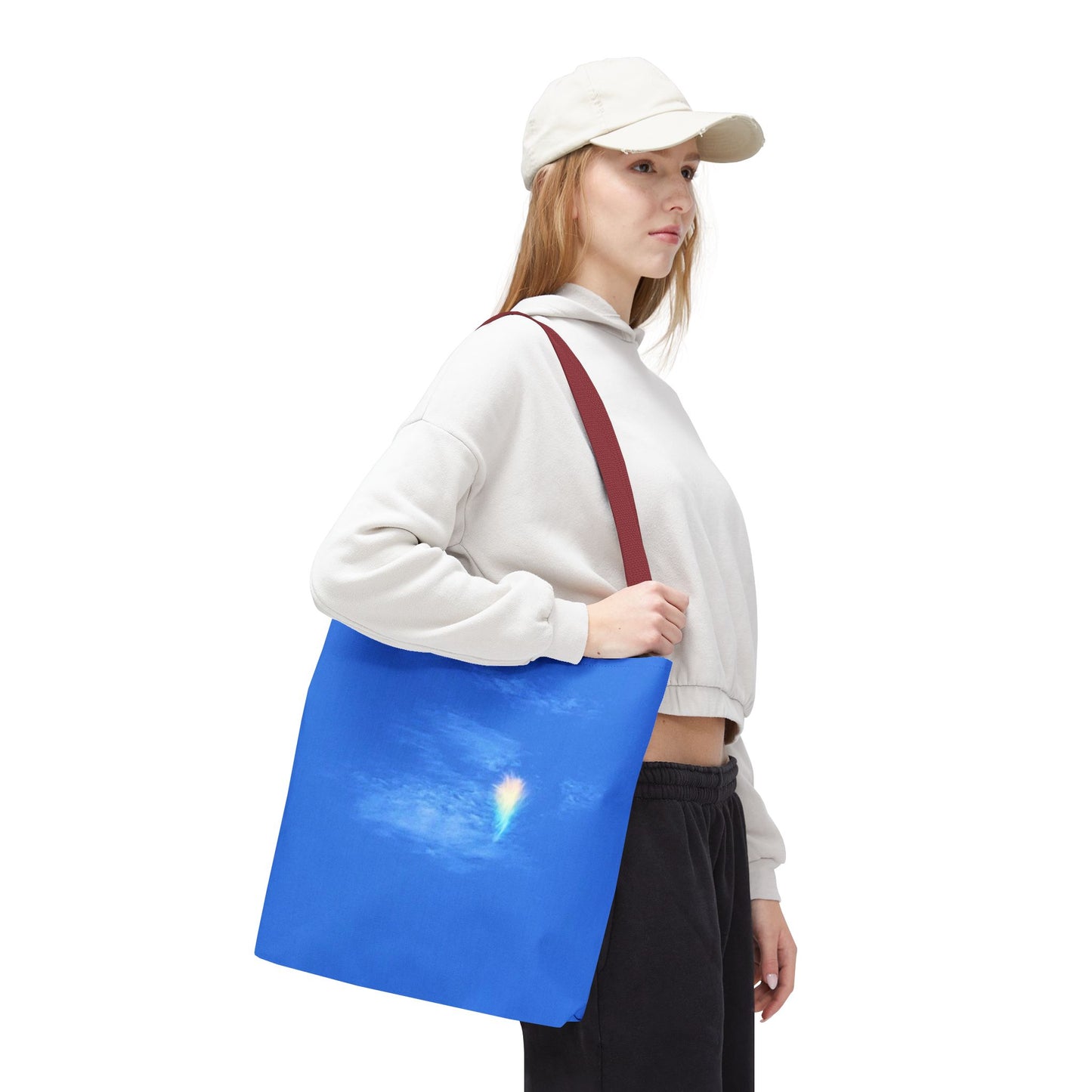 Unisex Fire Rainbow Sky Blue All Over Print Tote Bag