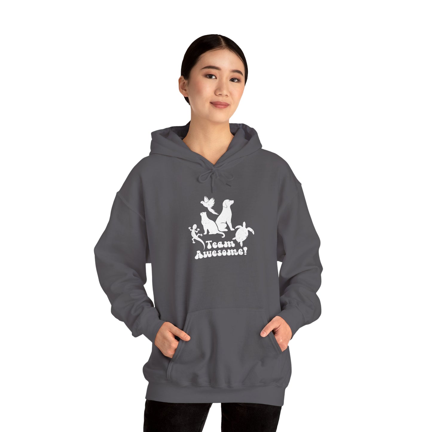 Unisex Animal Lover Lizard Cat Bird Dog Turtle Team Awesome Hooded Sweatshirt