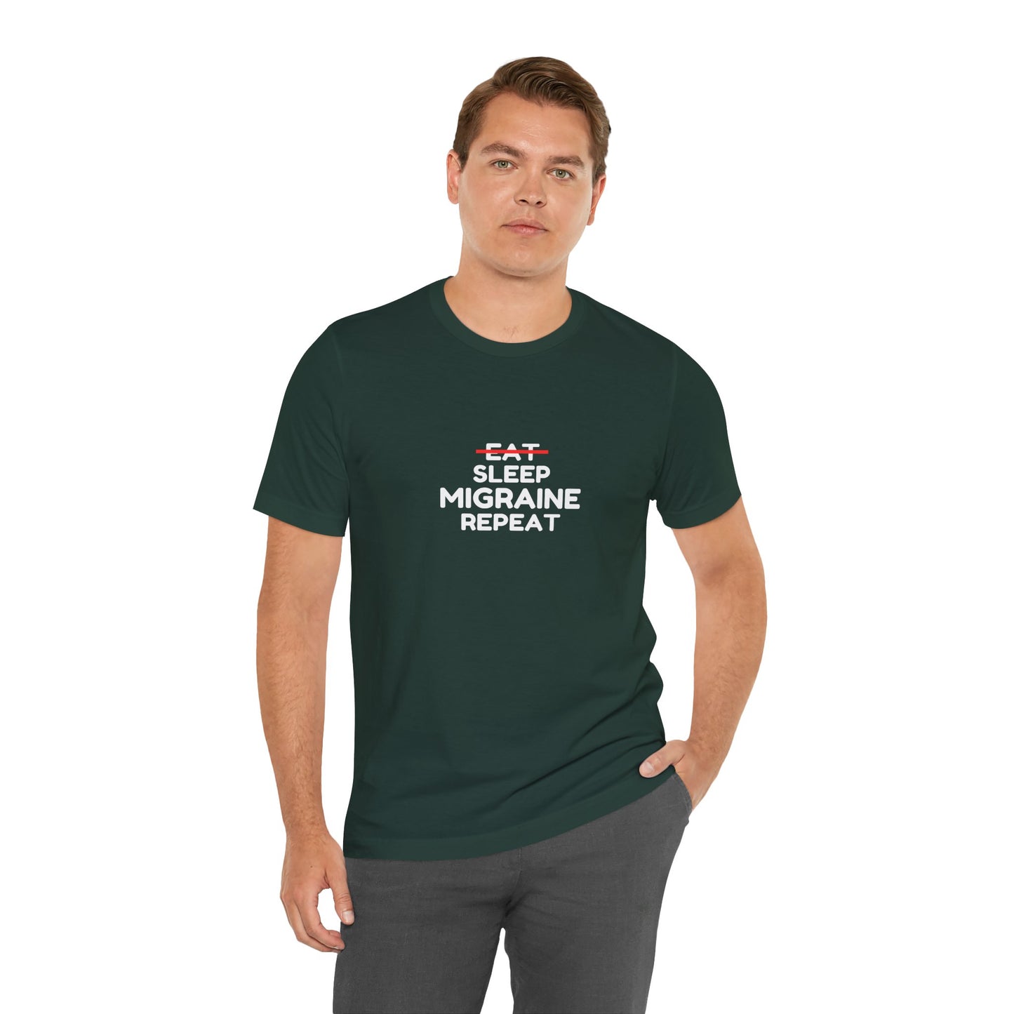 Unisex Migraine Day Invisible Illness Warrior Eat Sleep Migraine Repeat Tshirt