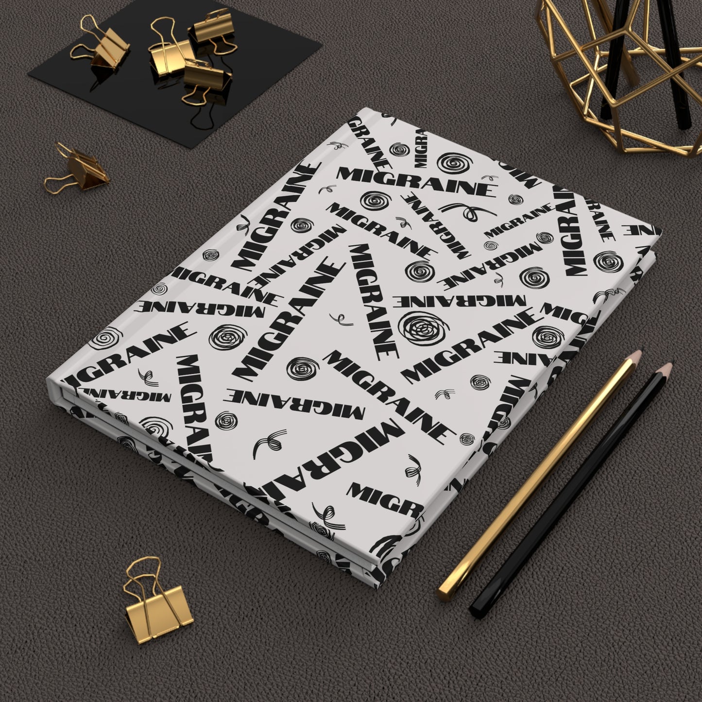 Hardcover Matte 150 Page Migraine Brain Word Scramble Journal - White