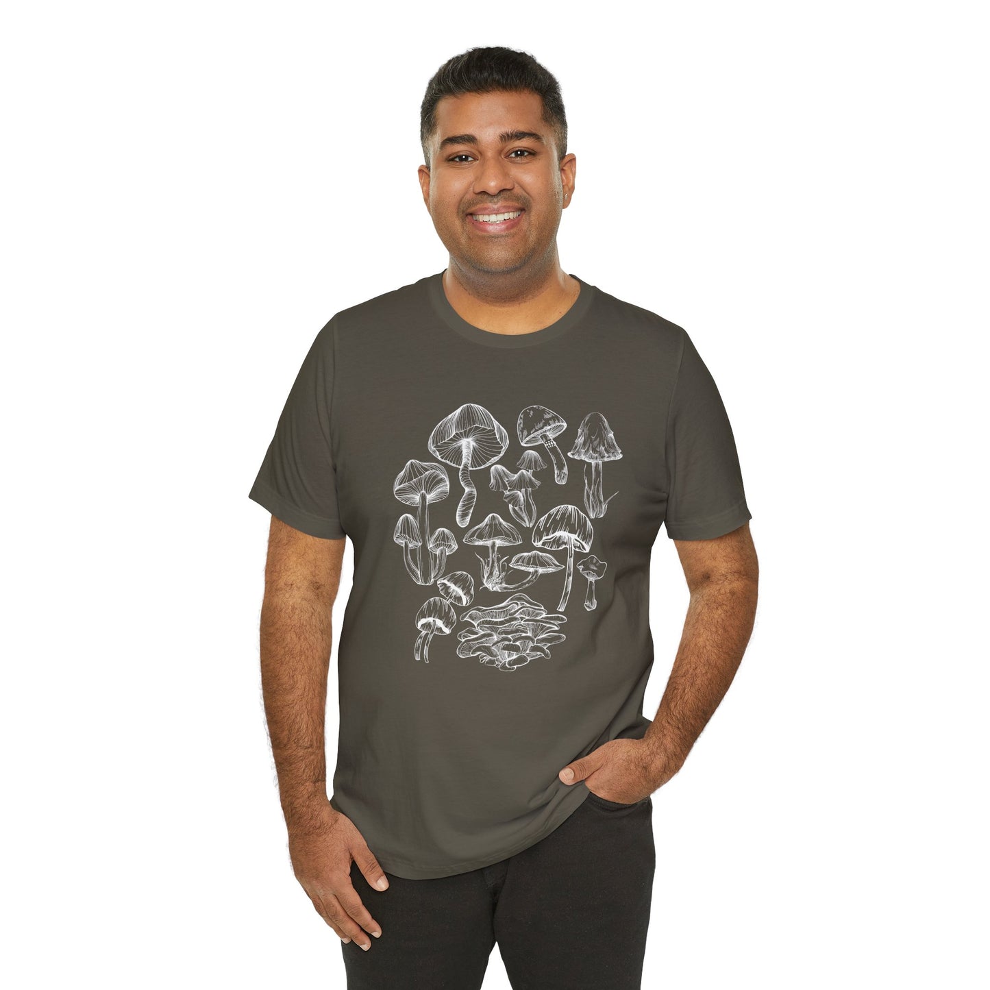 Unisex Mushroom Lover Fungi Print Toadstool T-Shirt