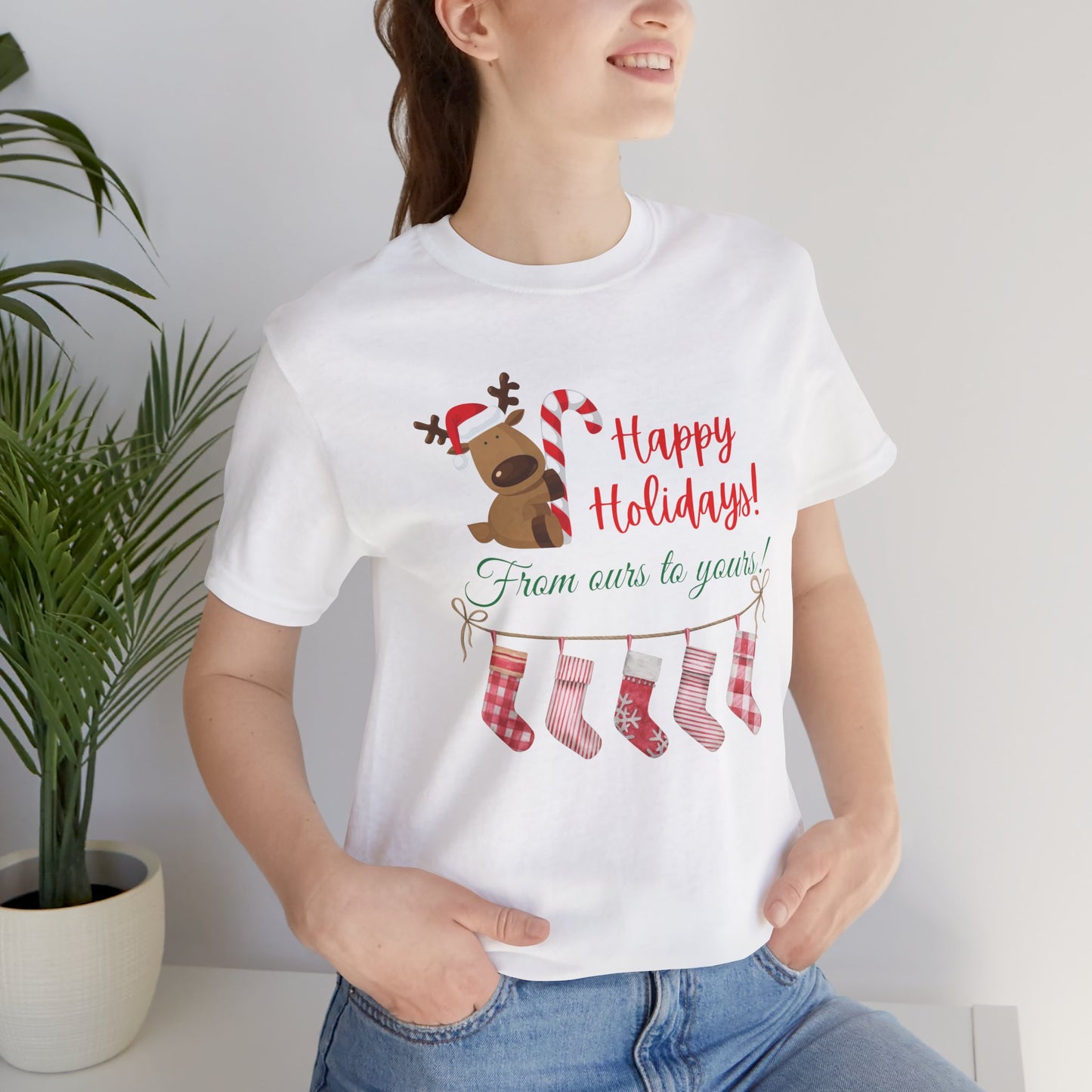 Unisex Jersey Short Sleeve Happy Holidays From Ours To Yours T-Shirt