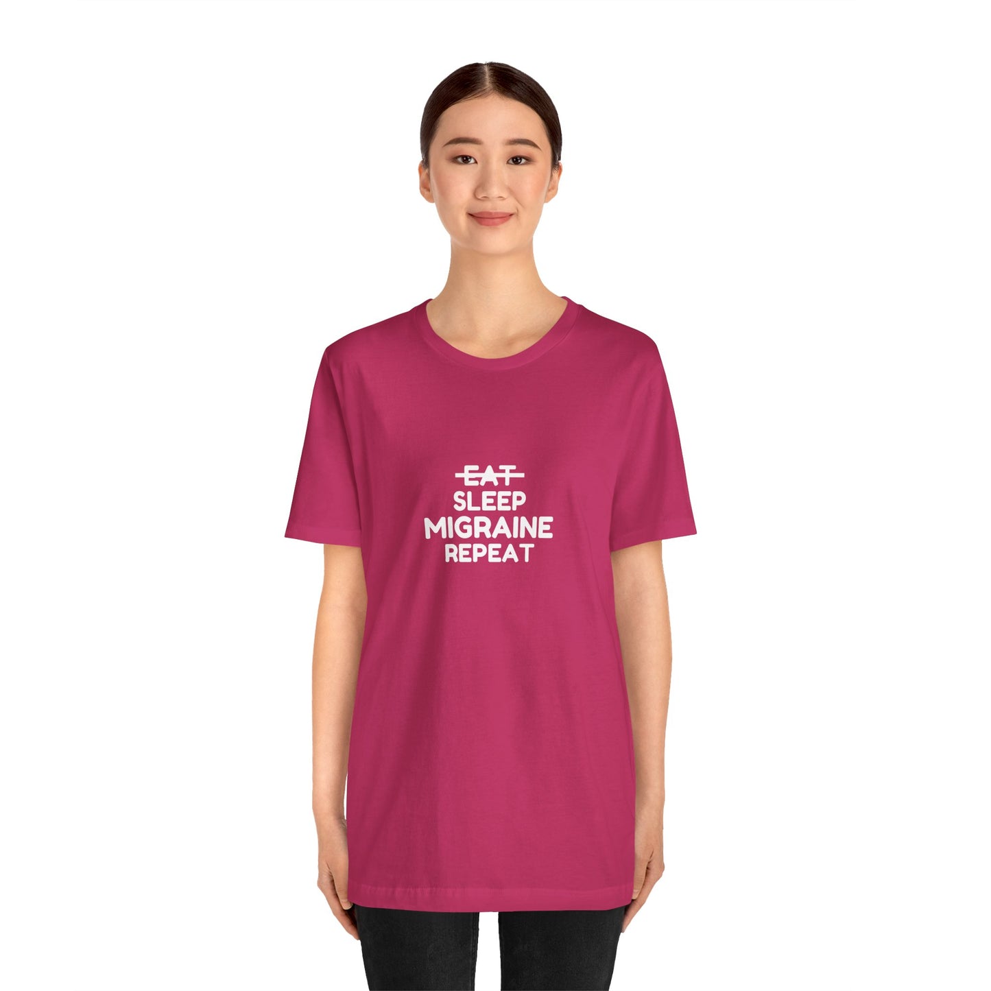 Unisex Migraine Day Invisible Illness Warrior Eat Sleep Migraine Repeat Tshirt