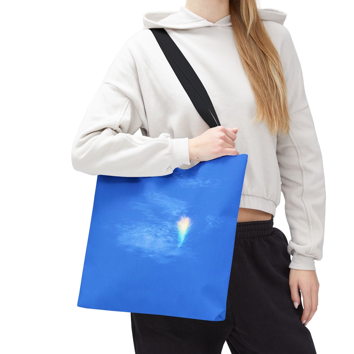 Unisex Fire Rainbow Sky Blue All Over Print Tote Bag