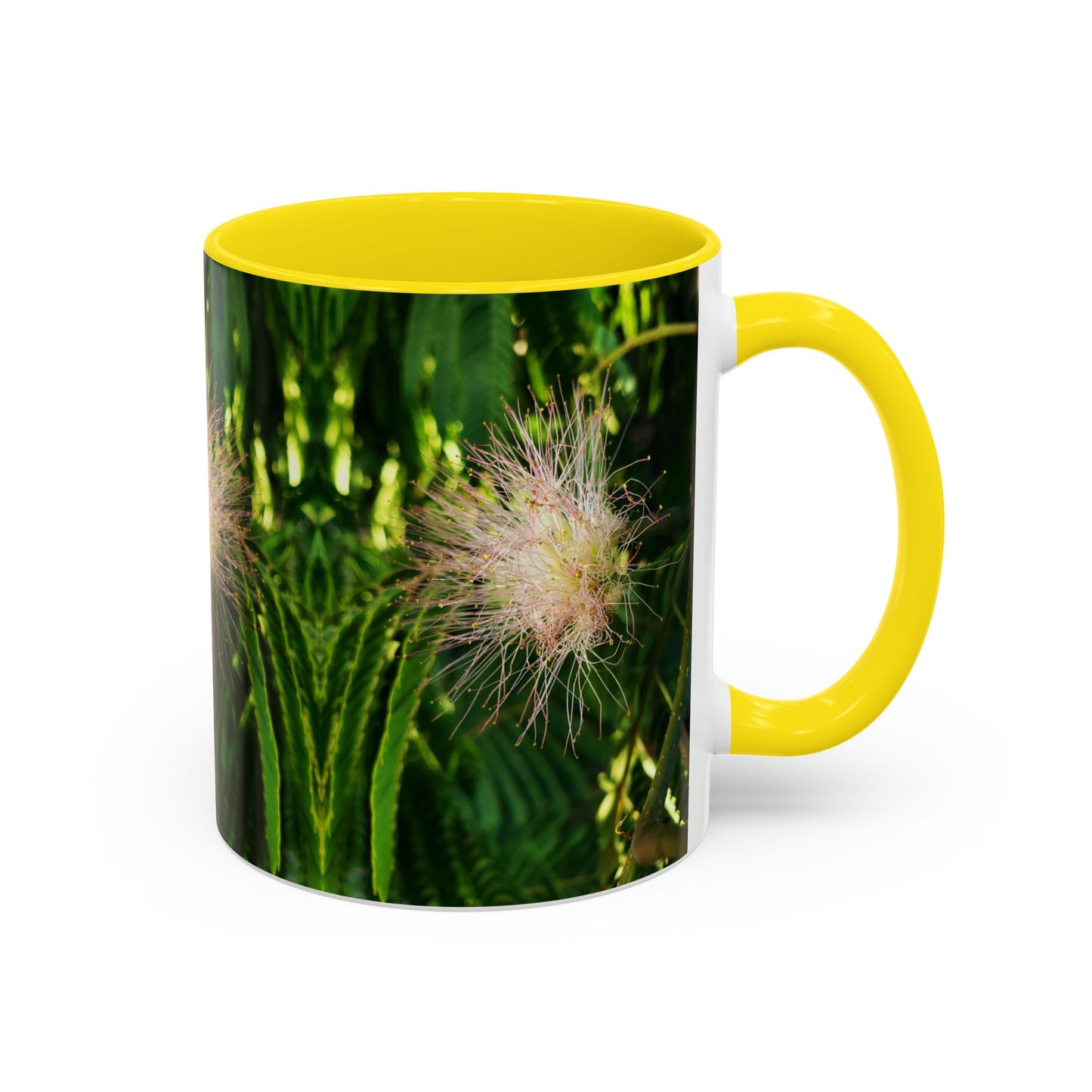 11oz /15oz Garden Themed Silk Blossom Plant Foliage Two Tone Coffee Mug