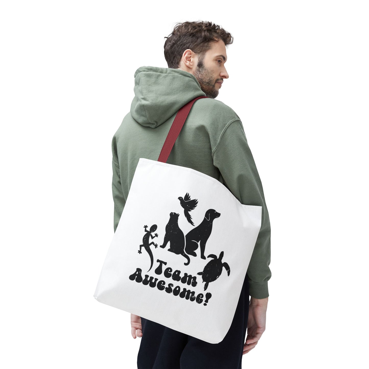 Unisex Animal Lover Lizard Cat Bird Dog Turtle Team Awesome Tote Bag