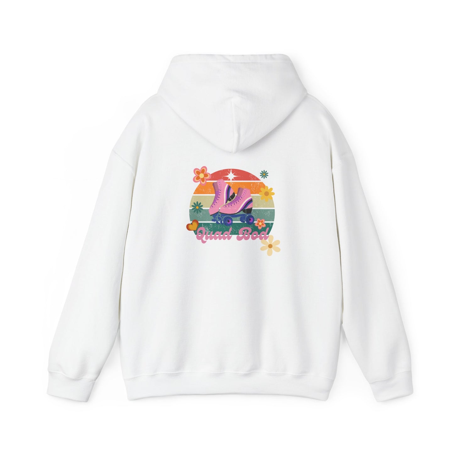 Unisex Heavy Blend™ Quad Bod Retro Vibes Rollerskater Hooded Sweatshirt