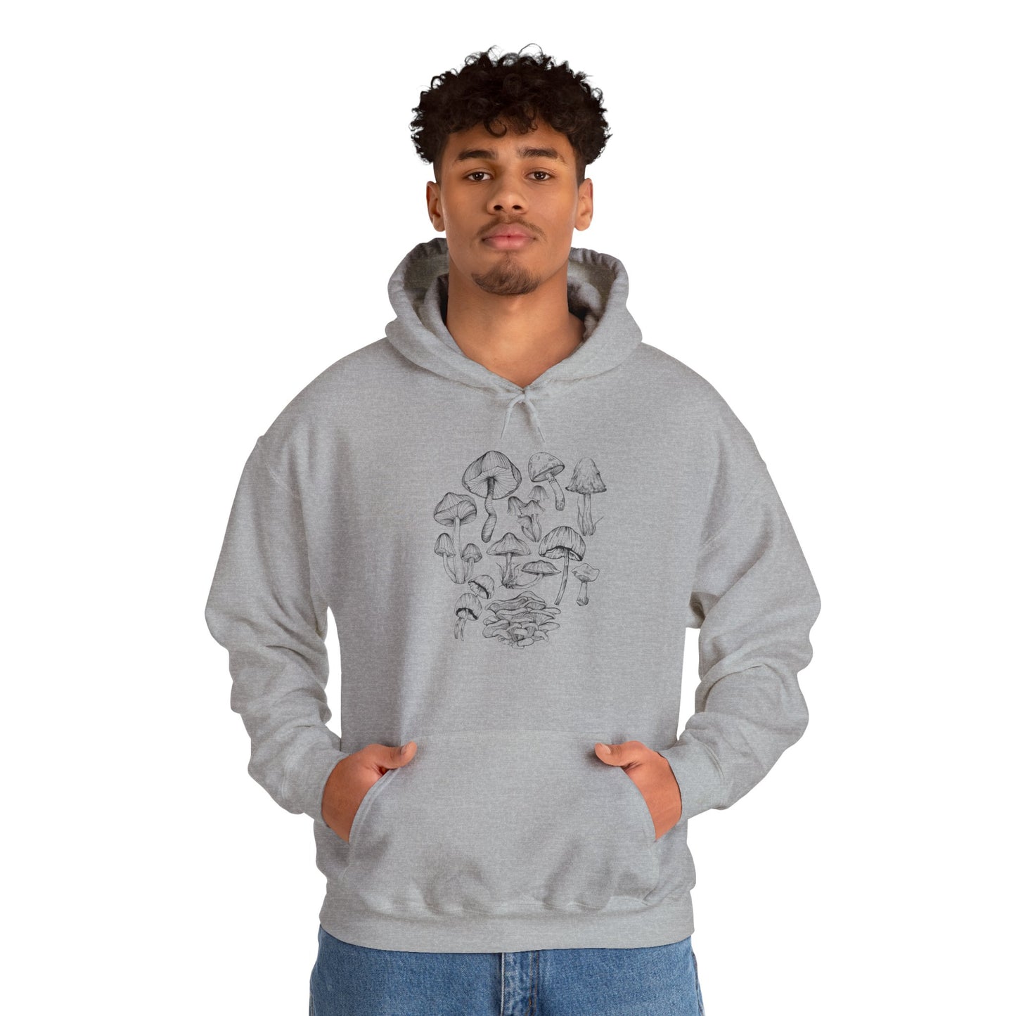 Unisex Mushroom Lover Fungi Print Toadstool Hooded Sweatshirt