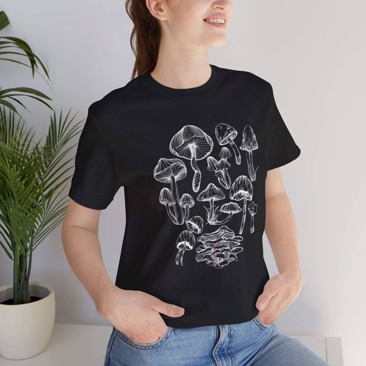 Unisex Mushroom Lover Fungi Print Toadstool T-Shirt
