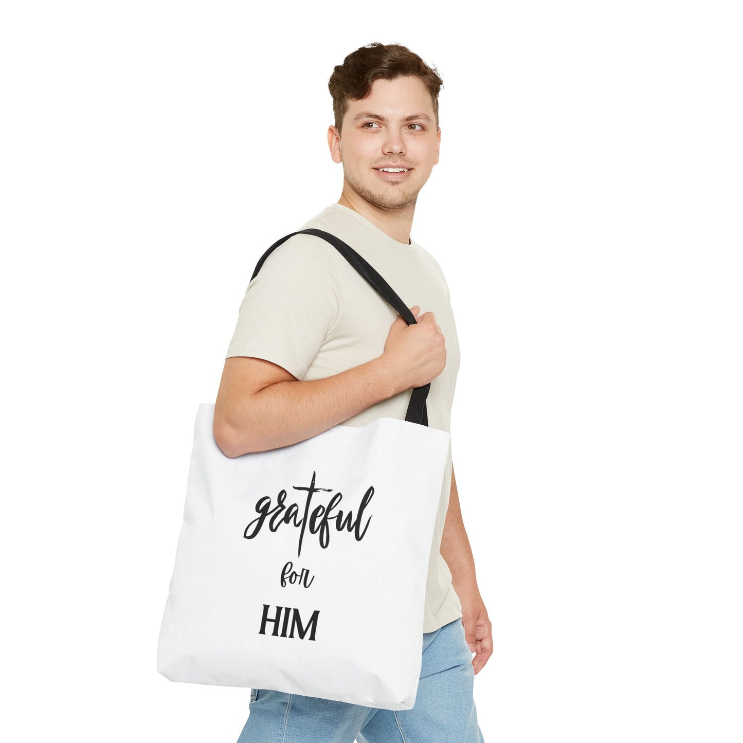 Unisex GraTeful For Him Faith Bible Study Reusable Lunch Bag Everyday Carry Tote Bag