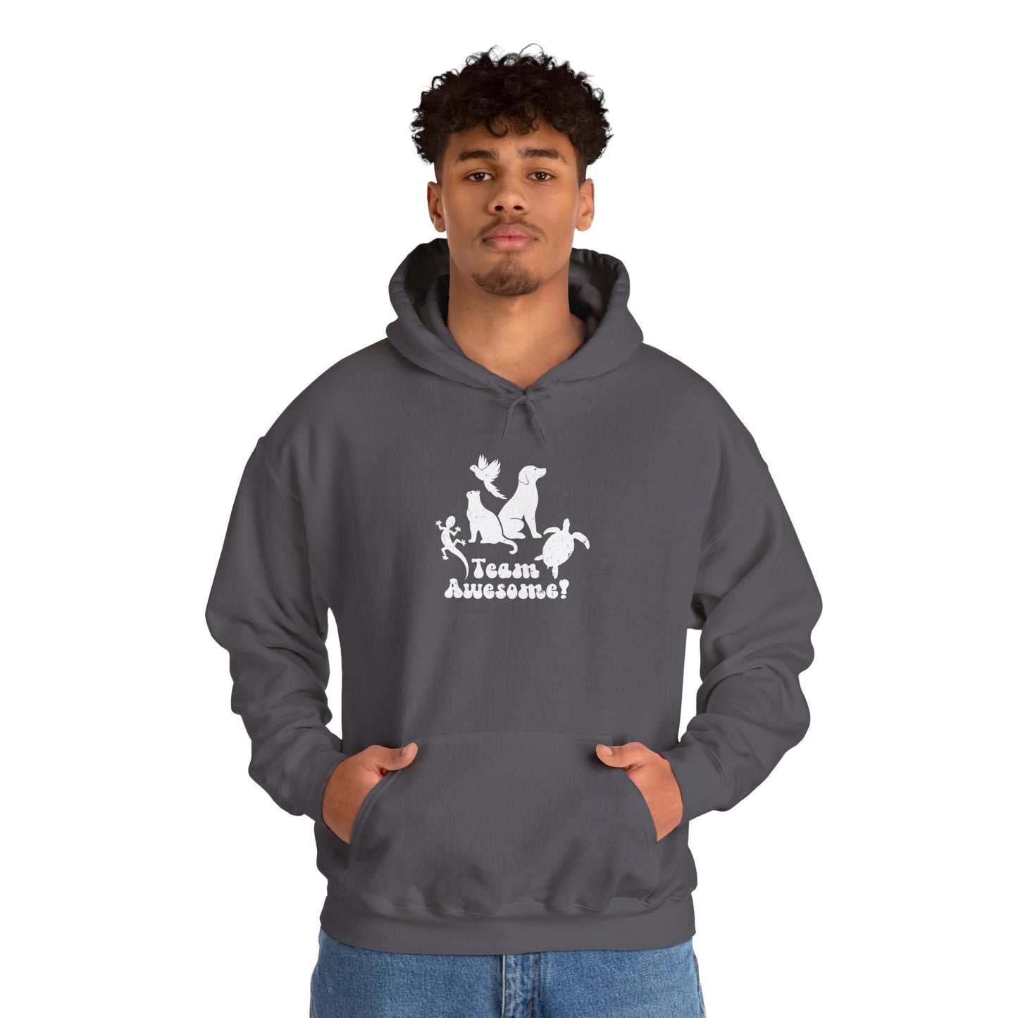 Unisex Animal Lover Lizard Cat Bird Dog Turtle Team Awesome Hooded Sweatshirt