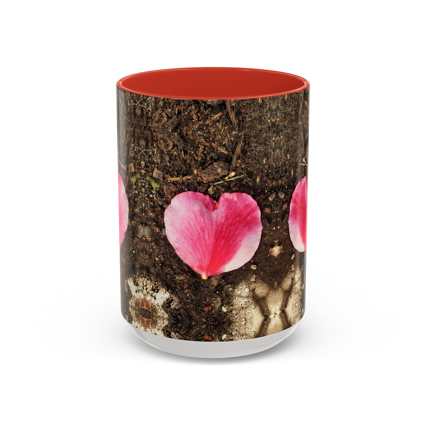 11oz/15oz Garden Themed Double Delight Heart Shaped Rose Petal Coffee Mug