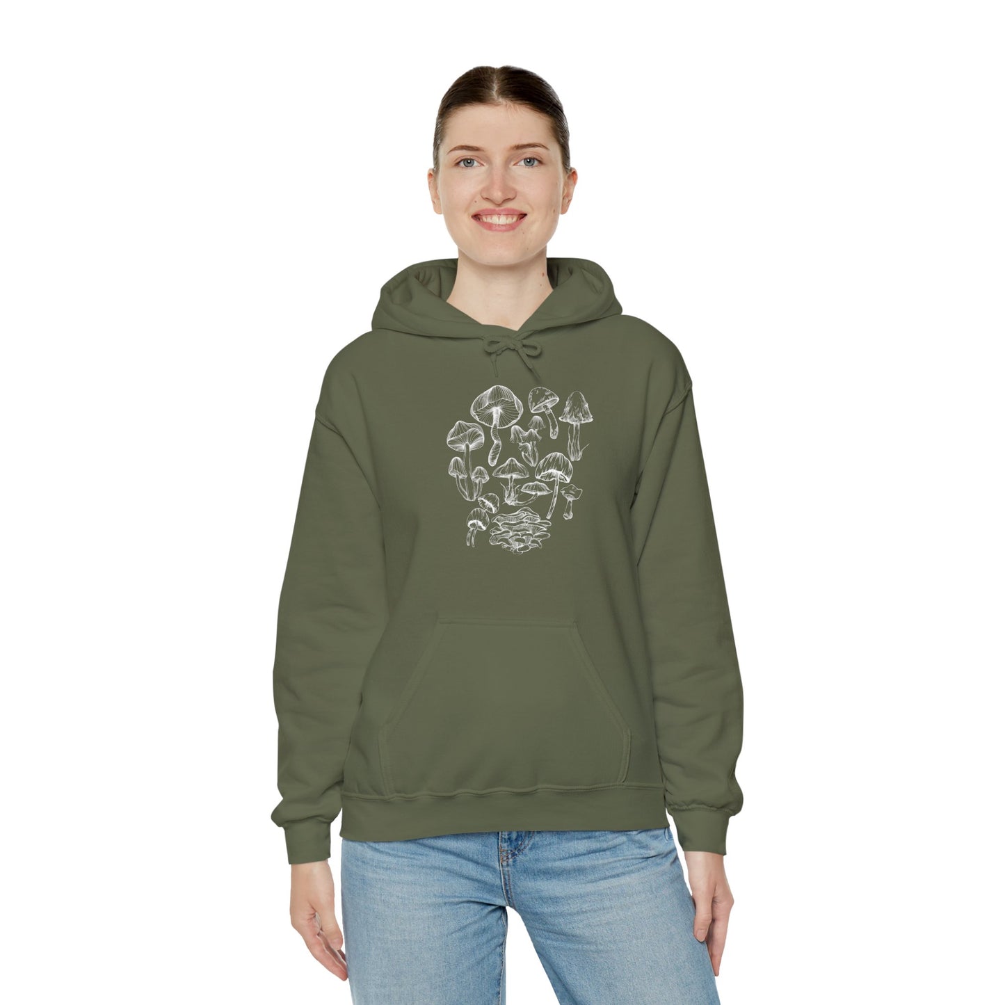 Unisex Mushroom Lover Fungi Print Toadstool Hooded Sweatshirt