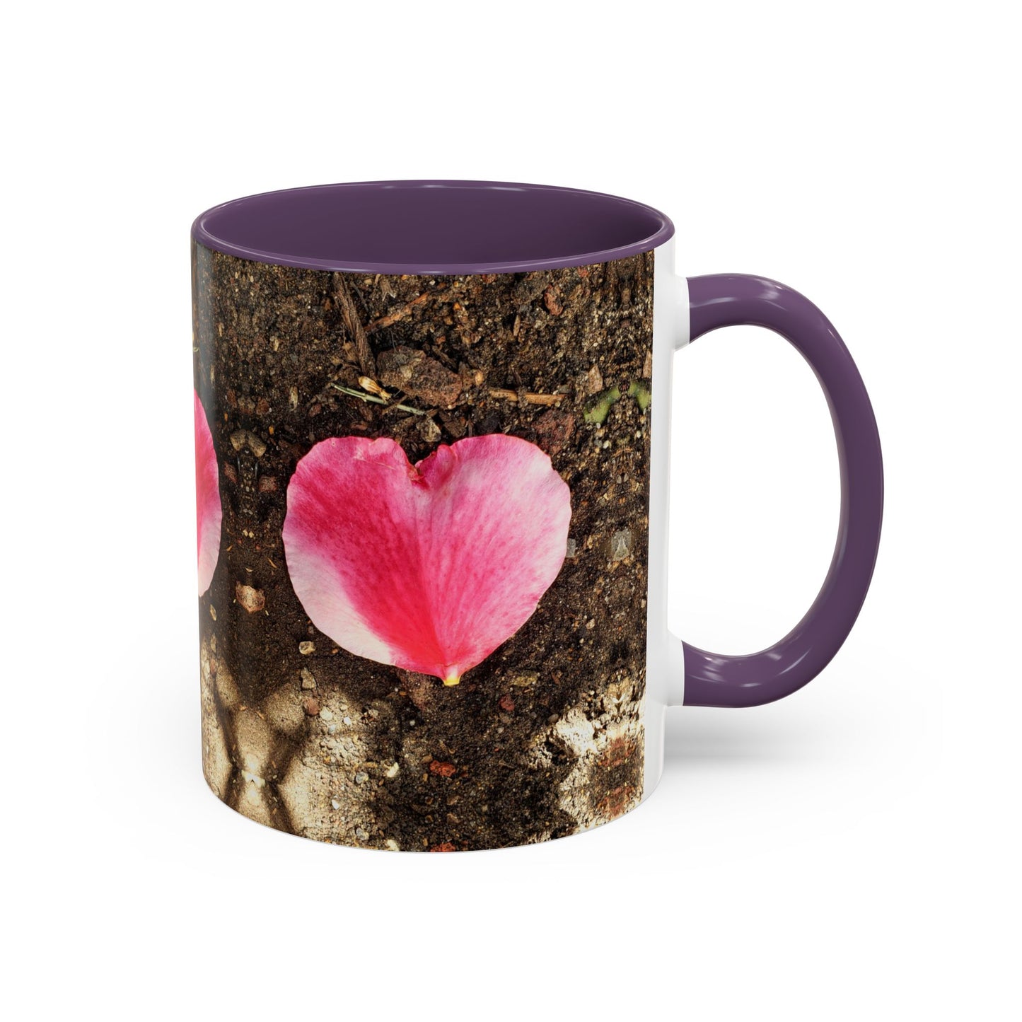 11oz/15oz Garden Themed Double Delight Heart Shaped Rose Petal Coffee Mug