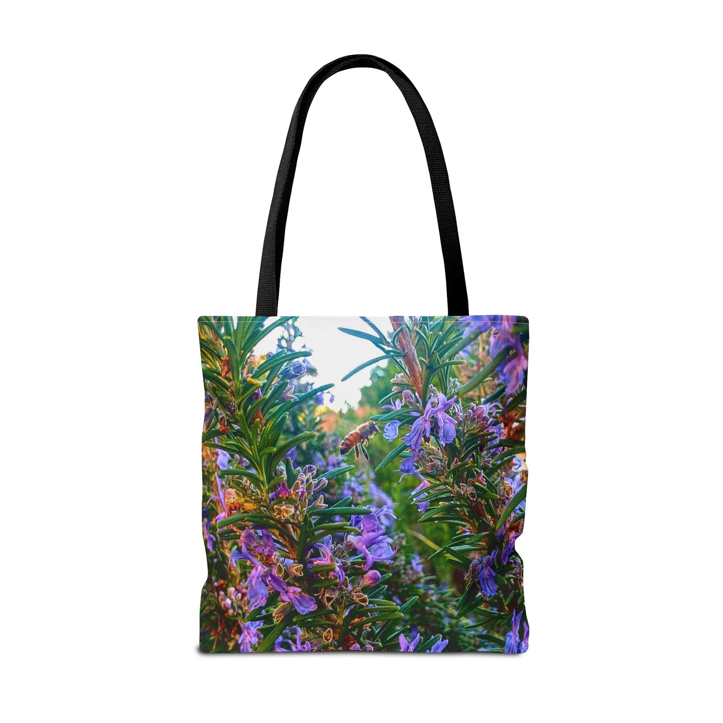 Garden Themed Bee and Rosemary Tote Bag