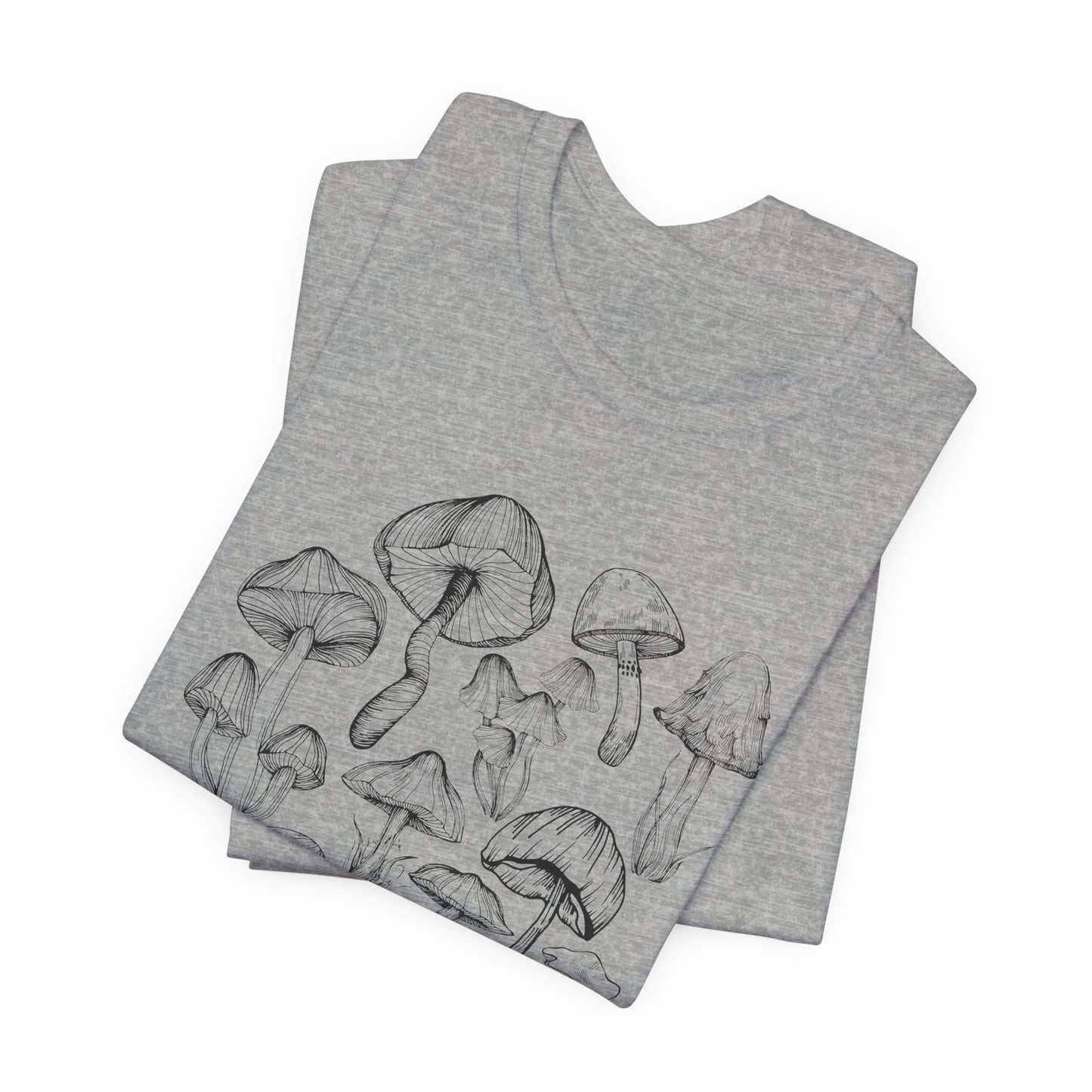 Unisex Mushroom Lover Fungi Print Toadstool T-Shirt
