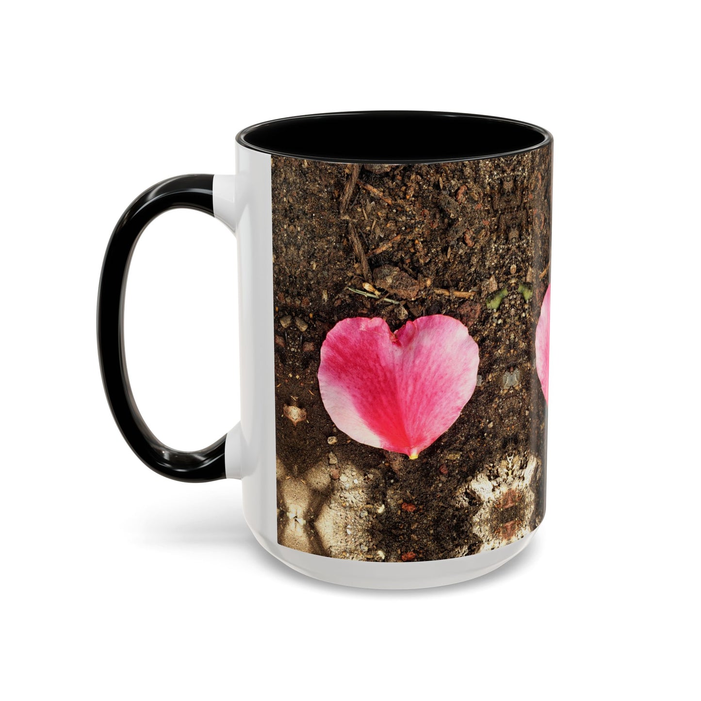 11oz/15oz Garden Themed Double Delight Heart Shaped Rose Petal Coffee Mug