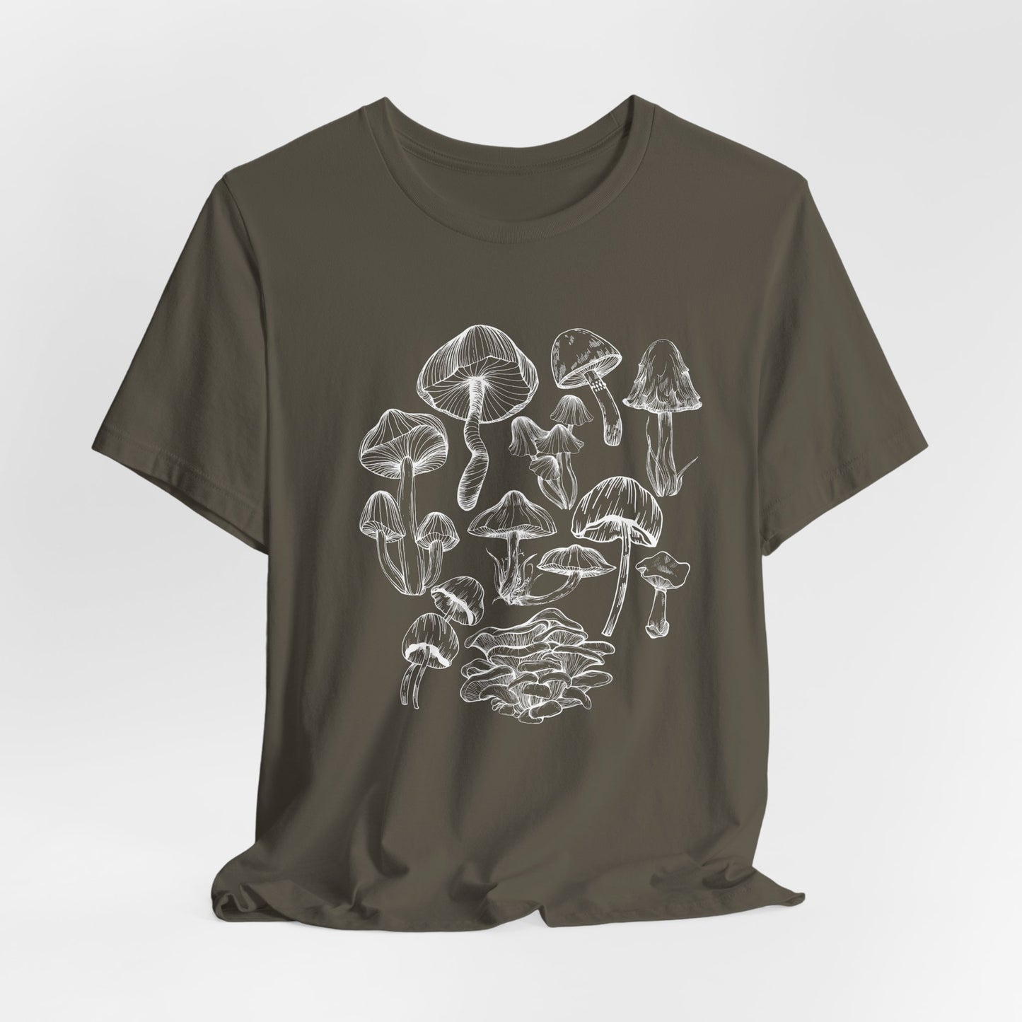 Unisex Mushroom Lover Fungi Print Toadstool T-Shirt