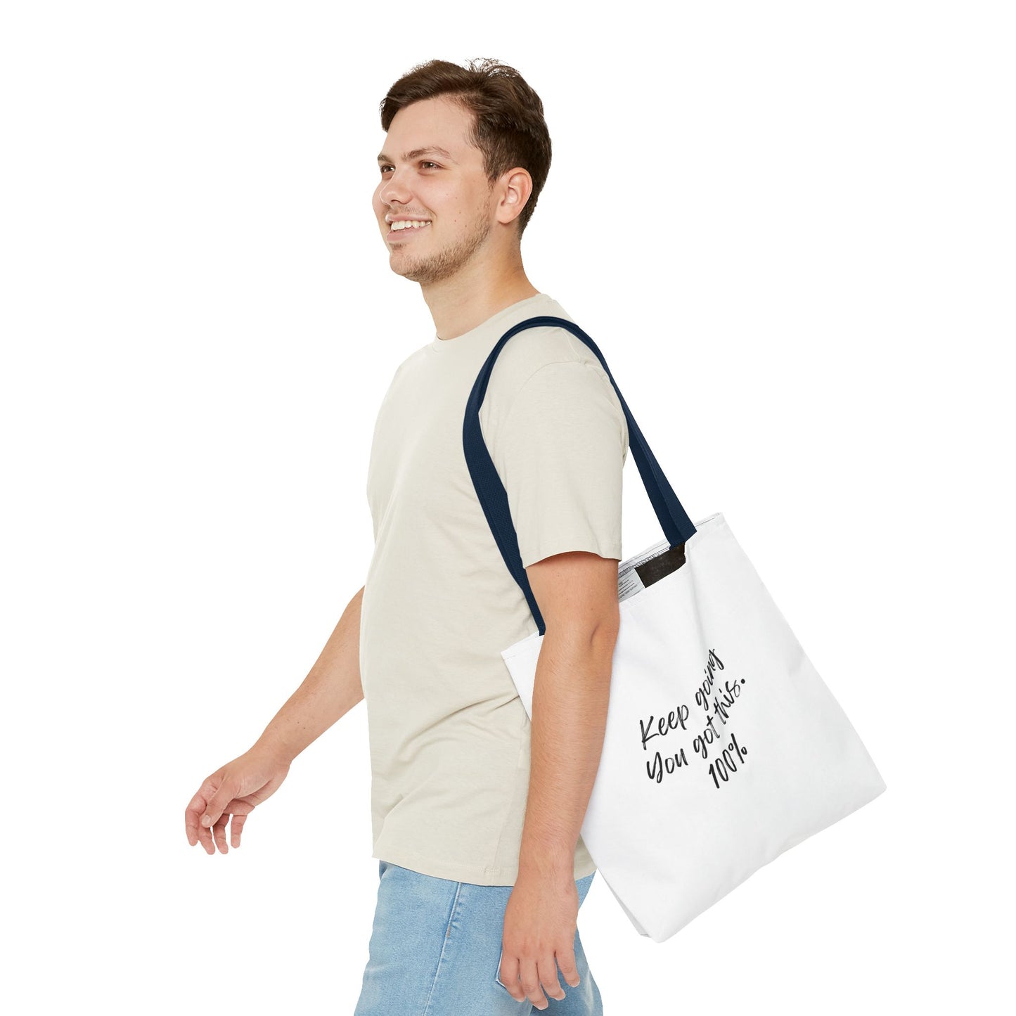 Unisex Positive Motivational Words of Encouragement Mental Health Awareness Reusable Tote Bag