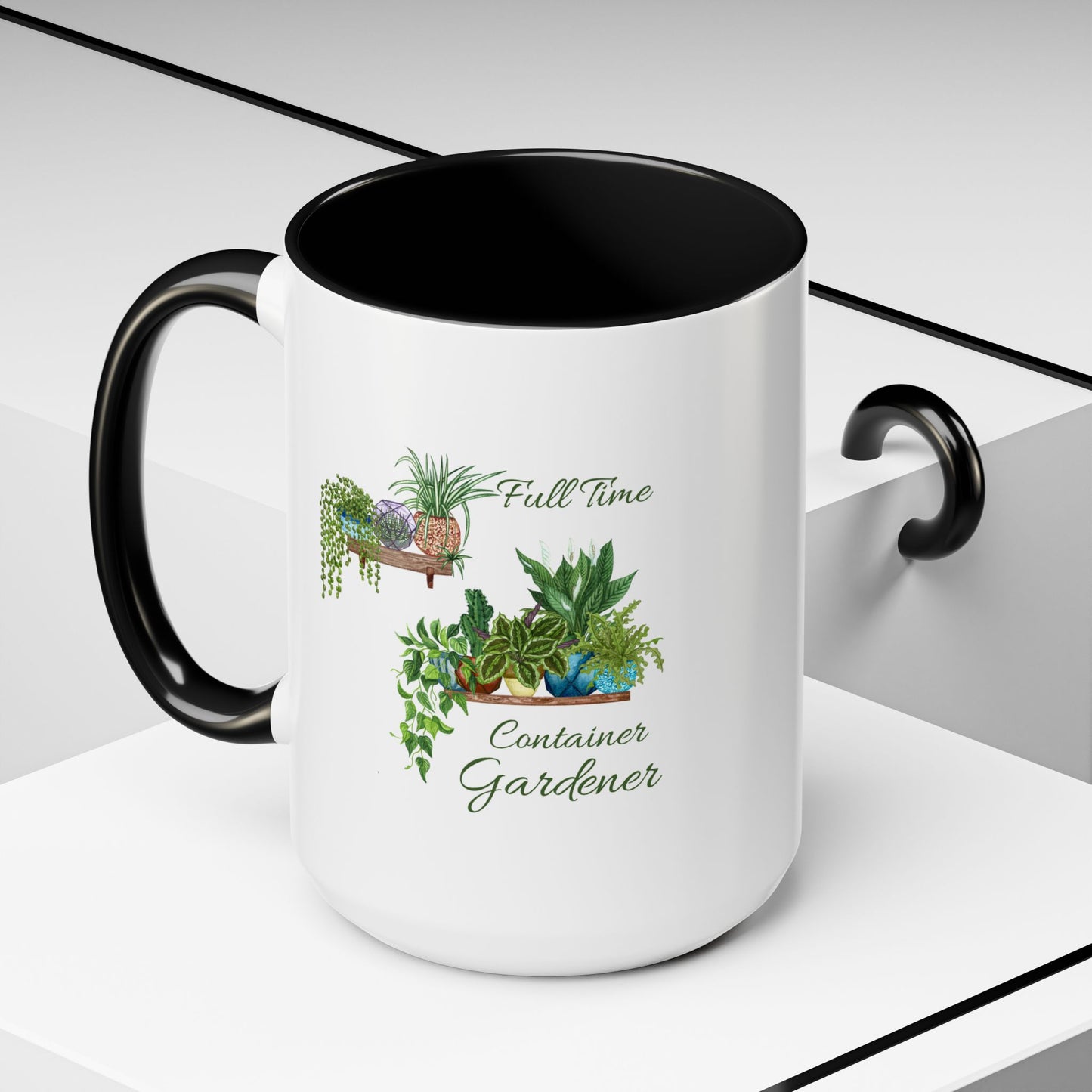11oz/15oz Garden Themed Full Time Container Gardener Plant Parent Coffee Mug