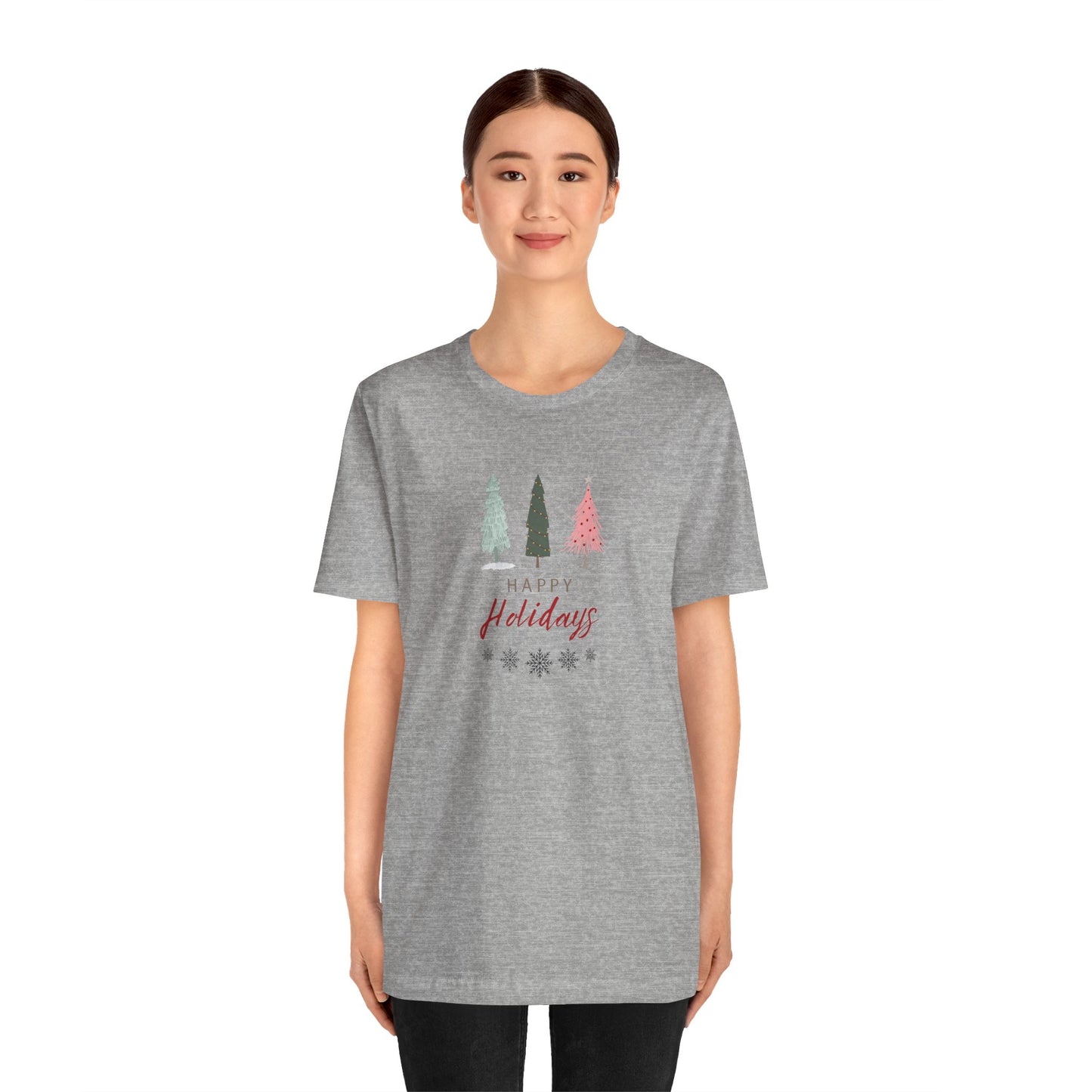 Unisex Jersey Short Sleeve Happy Holidays Seasons Greetings Fall T-Shirt