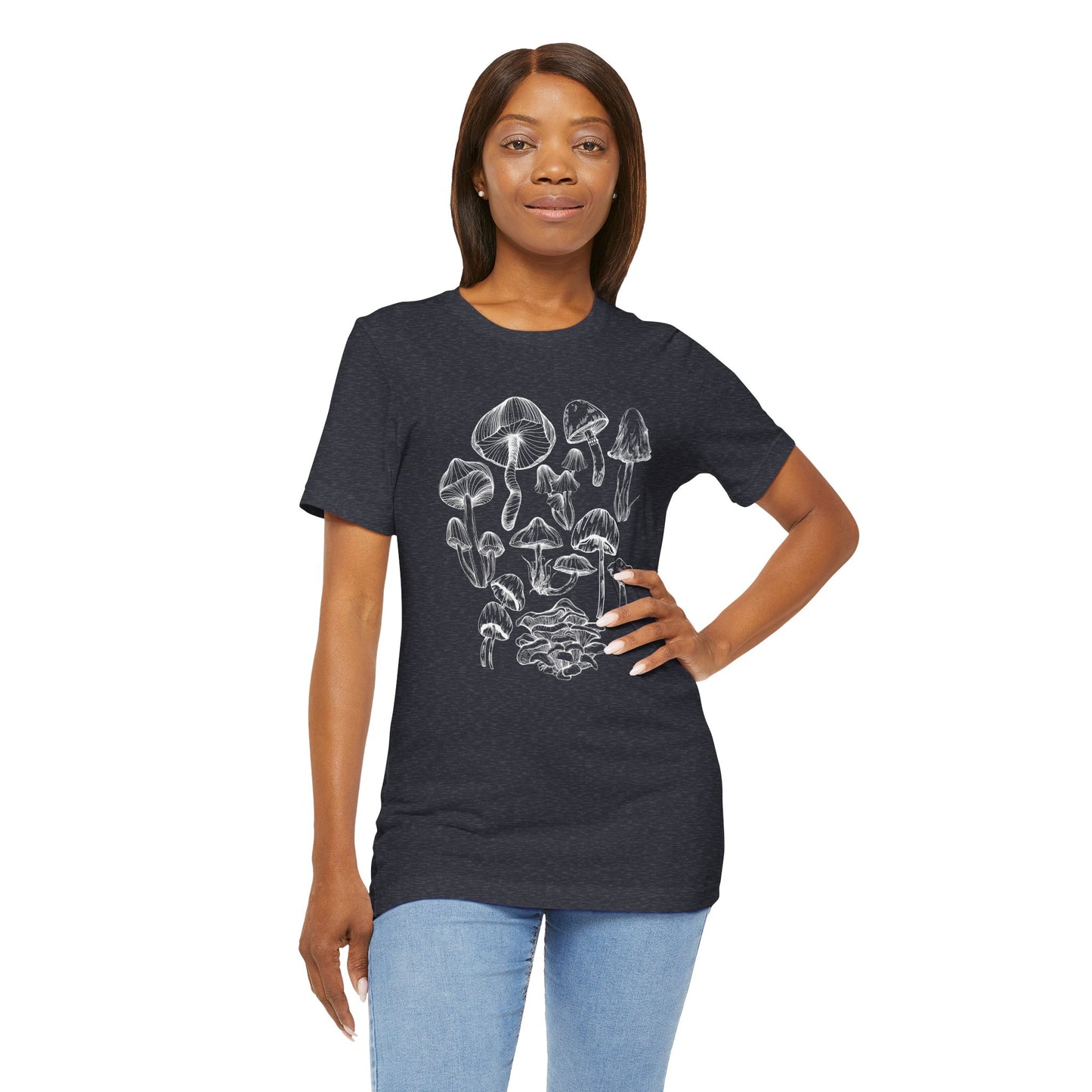 Unisex Mushroom Lover Fungi Print Toadstool T-Shirt