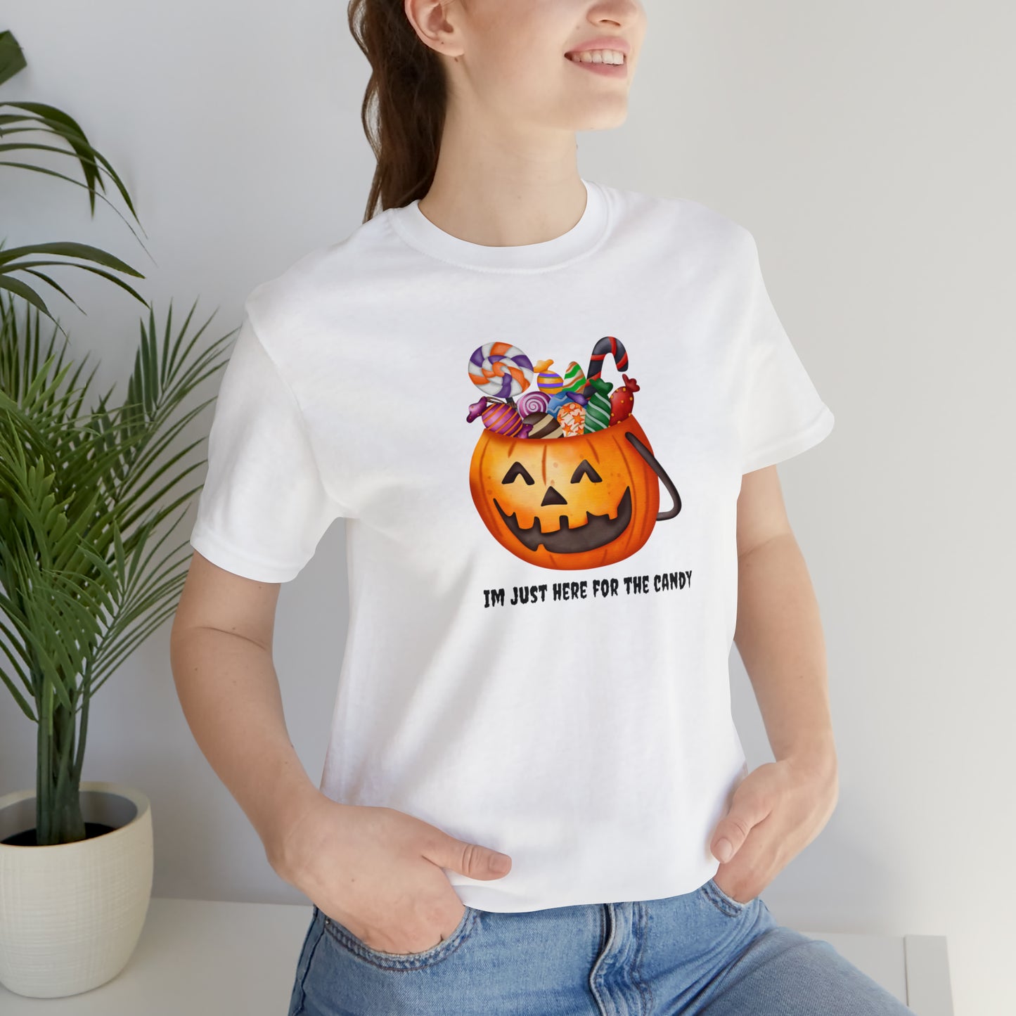Unisex Im Just Here For The Candy Pumpkin T-Shirt