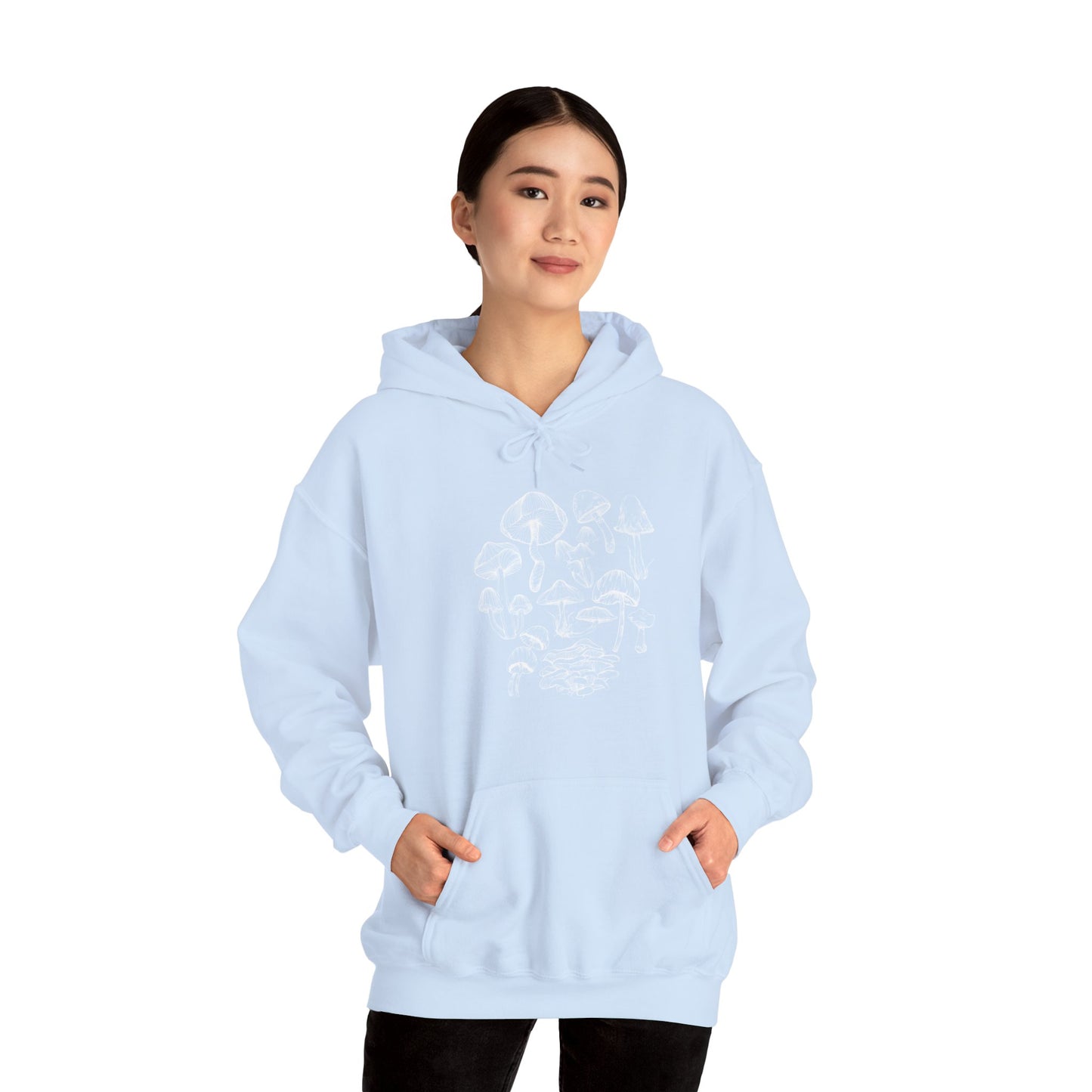 Unisex Mushroom Lover Fungi Print Toadstool Hooded Sweatshirt