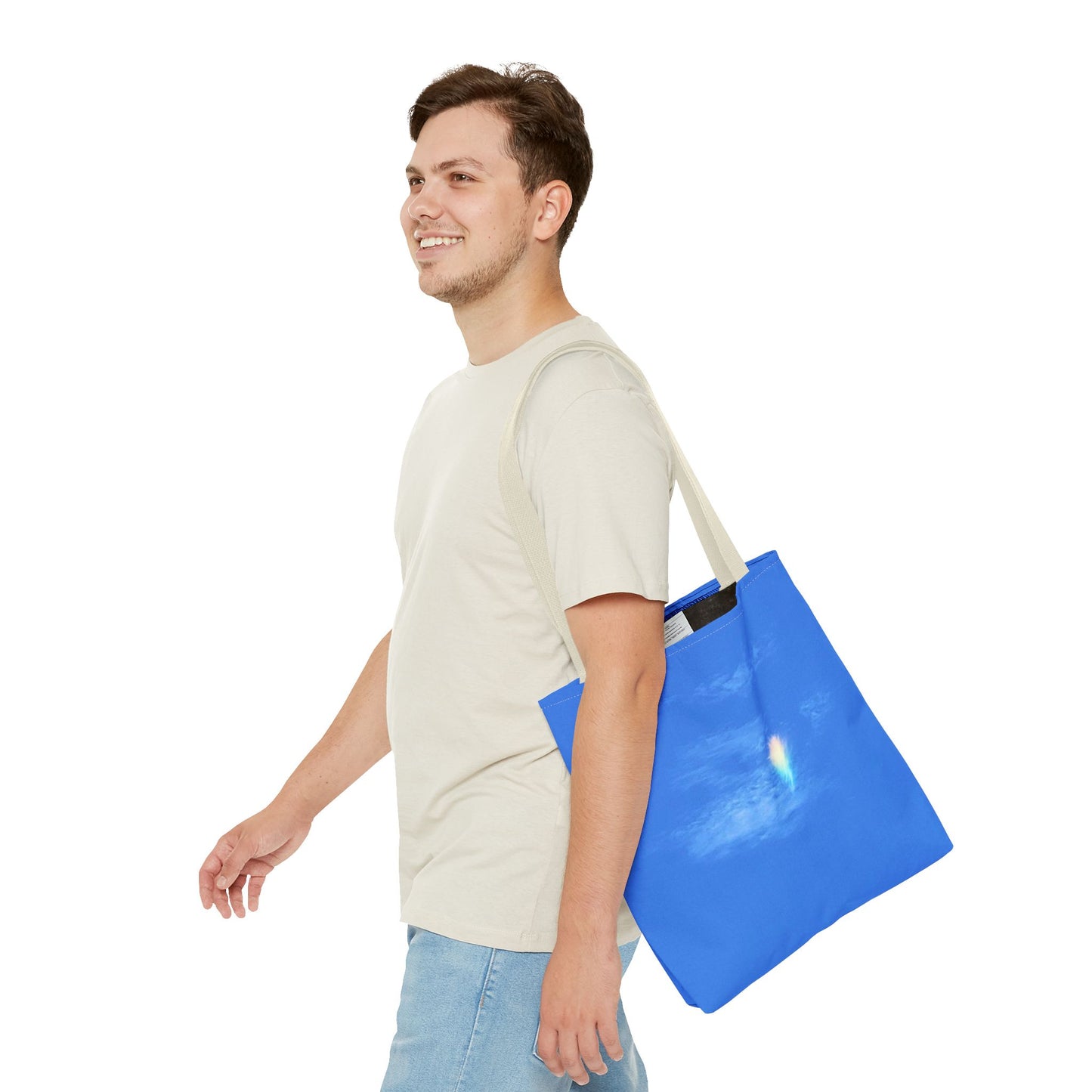 Unisex Fire Rainbow Sky Blue All Over Print Tote Bag