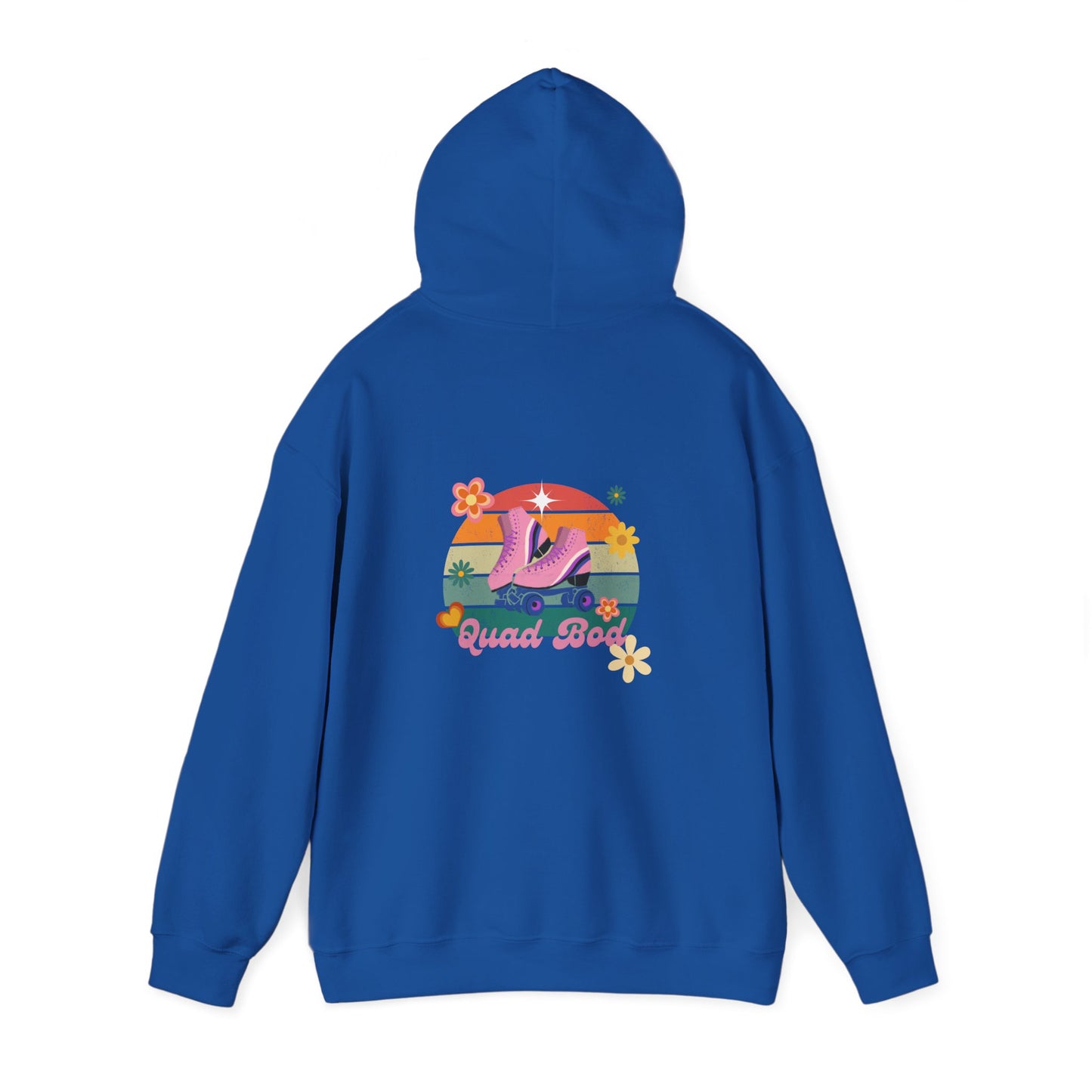 Unisex Heavy Blend™ Quad Bod Retro Vibes Rollerskater Hooded Sweatshirt