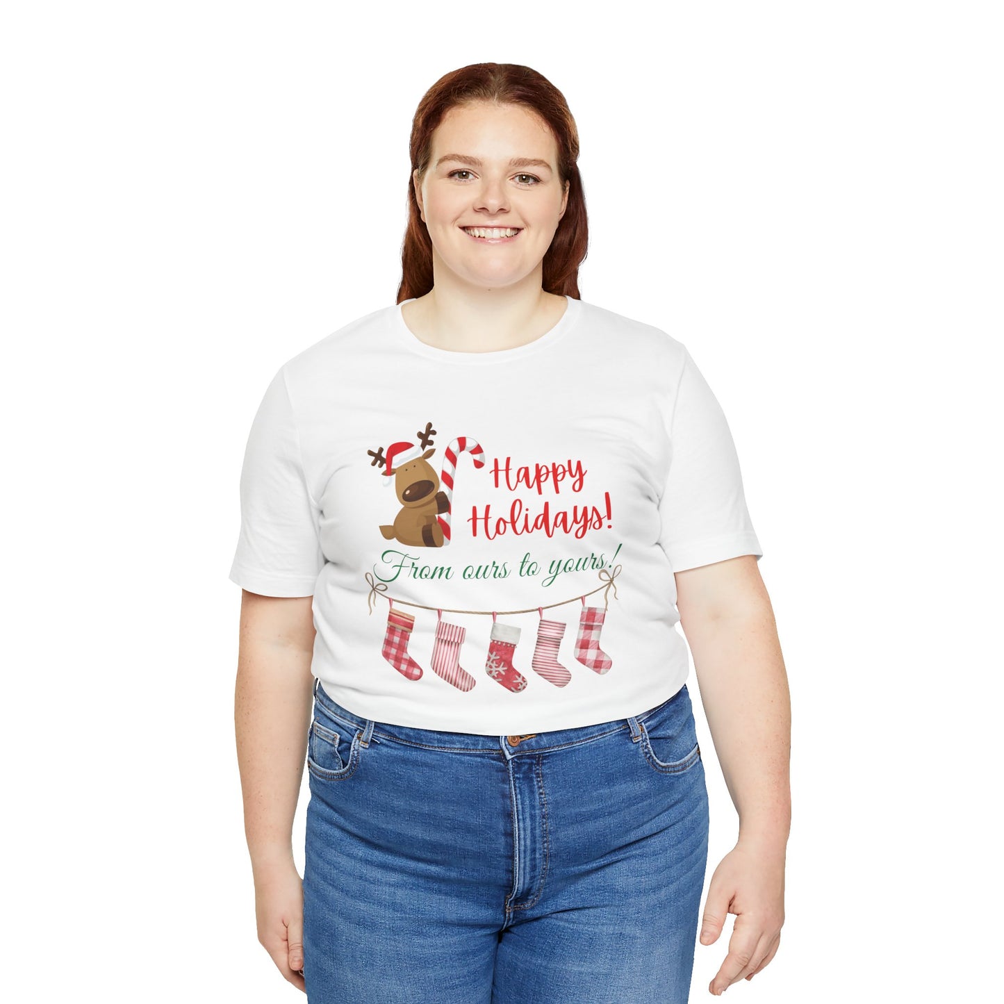 Unisex Jersey Short Sleeve Happy Holidays From Ours To Yours T-Shirt