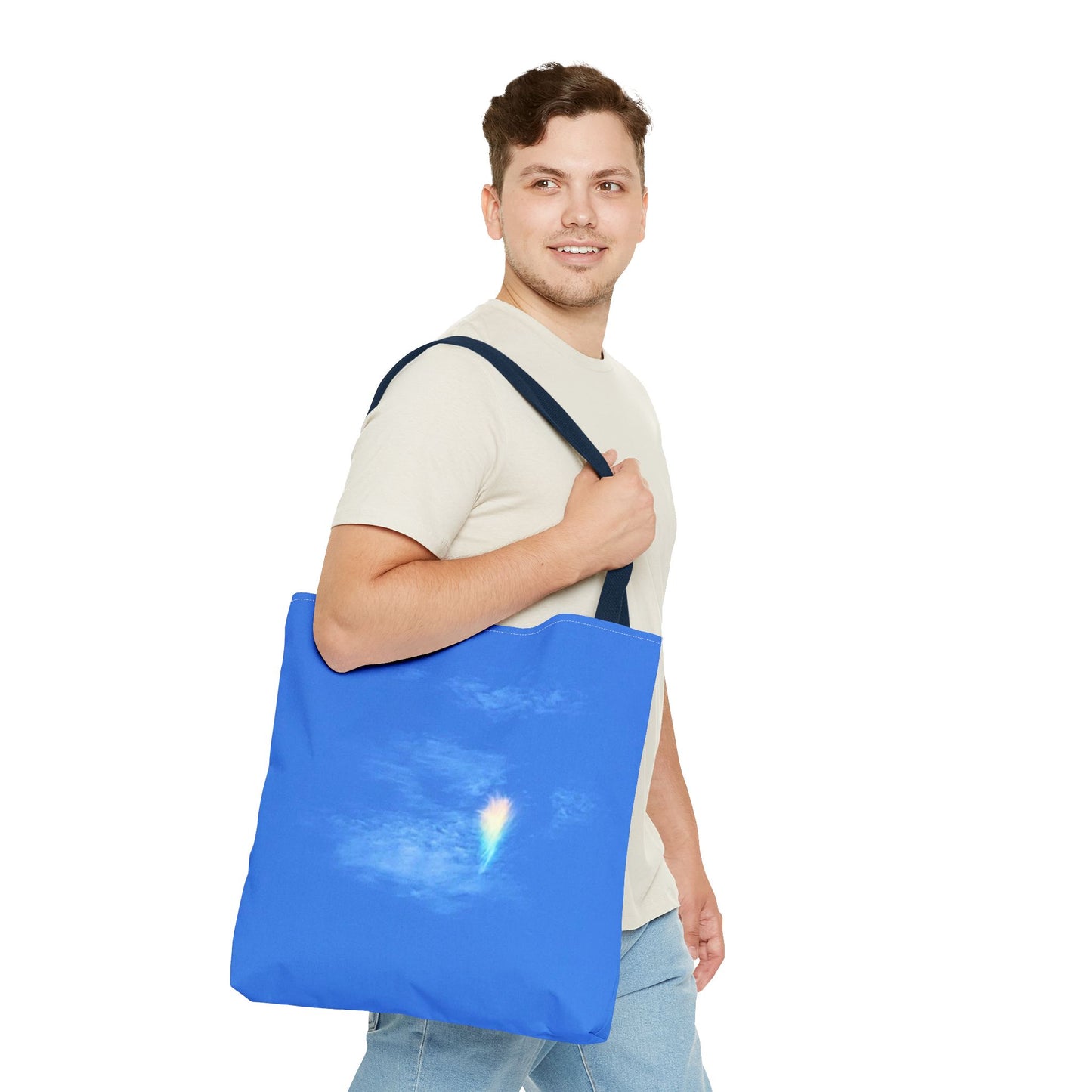 Unisex Fire Rainbow Sky Blue All Over Print Tote Bag