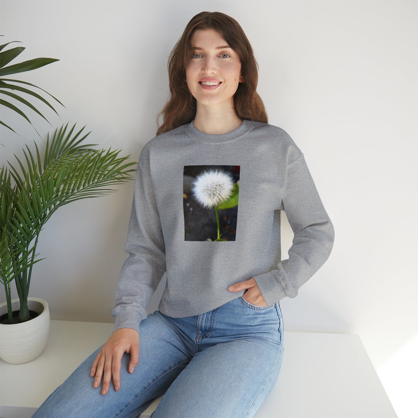 Unisex Dandelion Printed Gardening Sweater