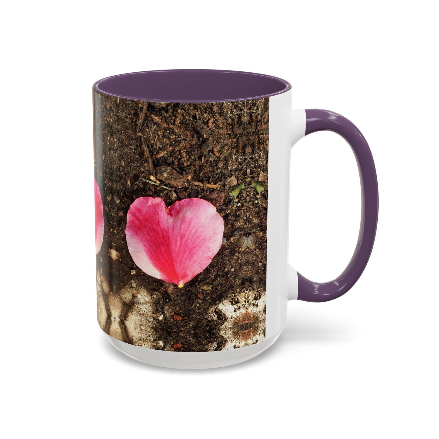 11oz/15oz Garden Themed Double Delight Heart Shaped Rose Petal Coffee Mug