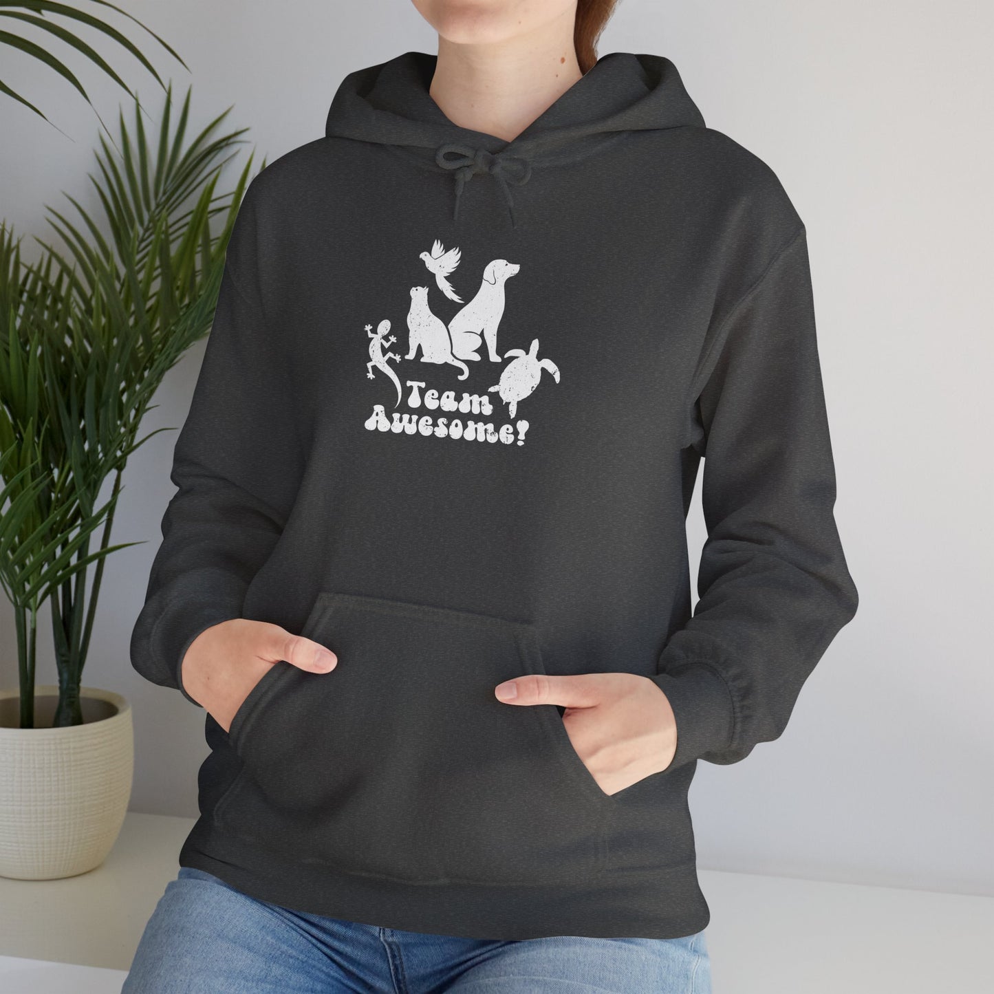 Unisex Animal Lover Lizard Cat Bird Dog Turtle Team Awesome Hooded Sweatshirt