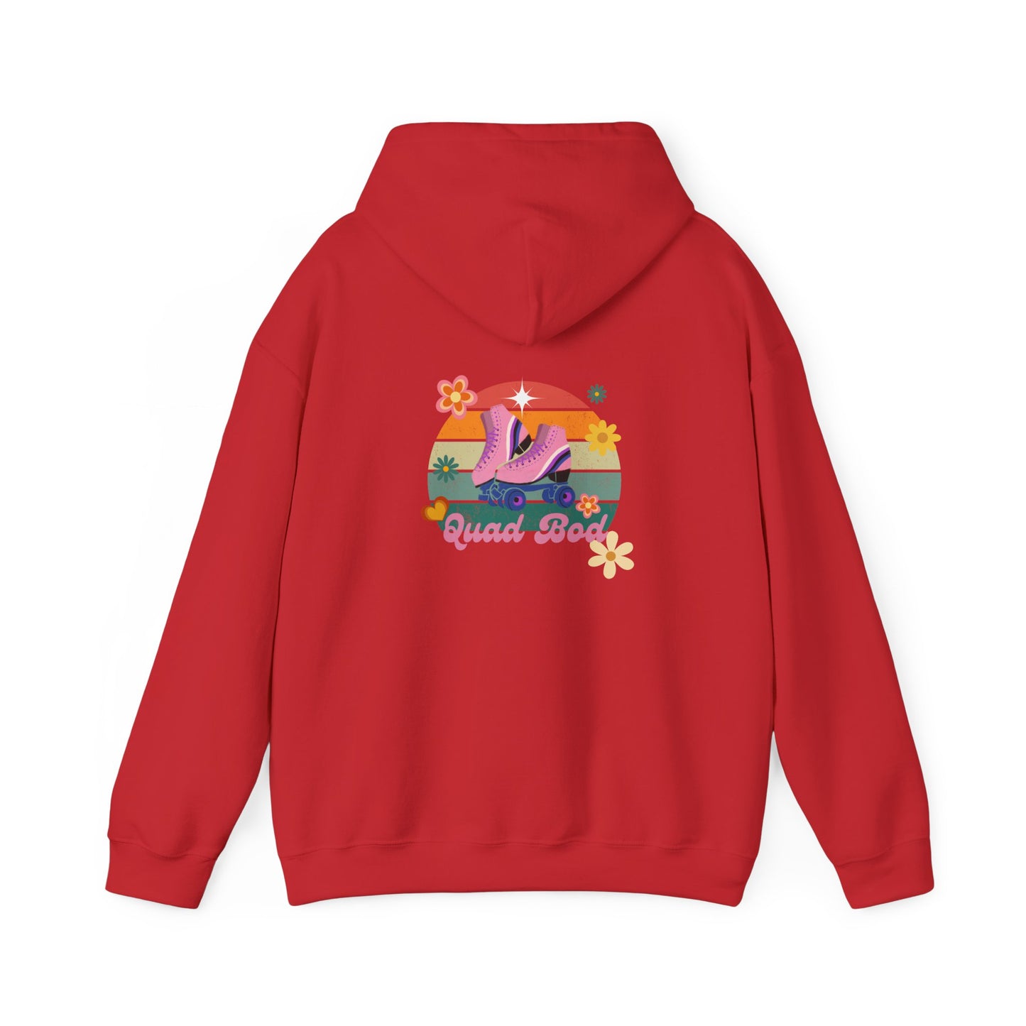 Unisex Heavy Blend™ Quad Bod Retro Vibes Rollerskater Hooded Sweatshirt