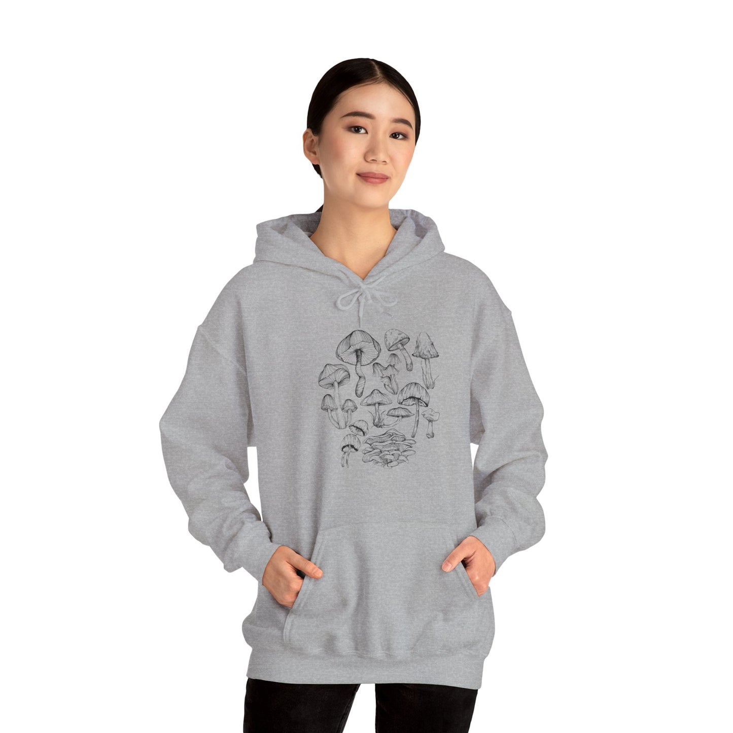 Unisex Mushroom Lover Fungi Print Toadstool Hooded Sweatshirt