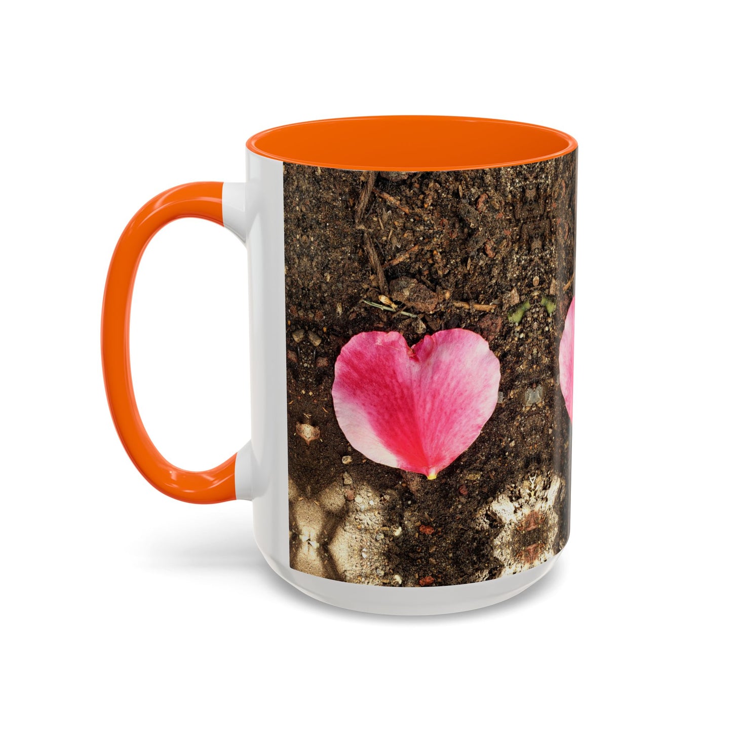 11oz/15oz Garden Themed Double Delight Heart Shaped Rose Petal Coffee Mug