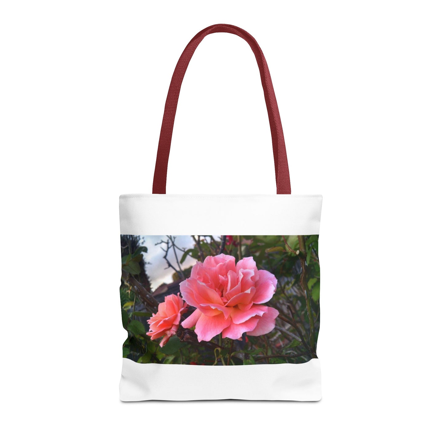 Unisex Garden Themed Double Delight Roses Reusable Tote Bag