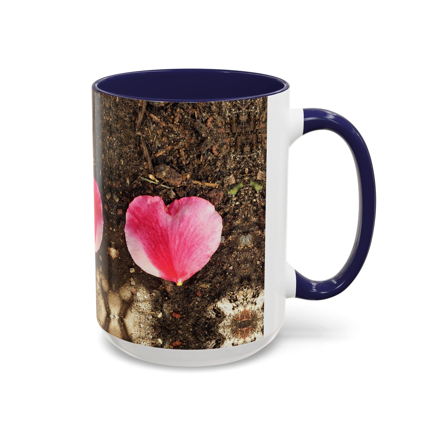 11oz/15oz Garden Themed Double Delight Heart Shaped Rose Petal Coffee Mug