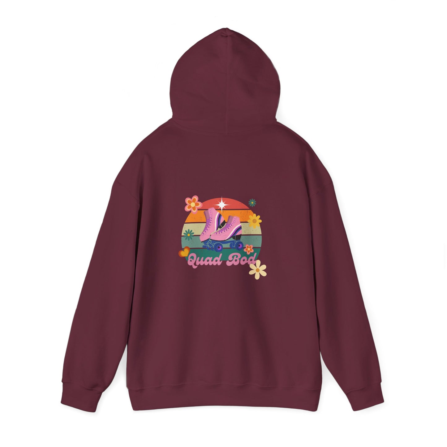 Unisex Heavy Blend™ Quad Bod Retro Vibes Rollerskater Hooded Sweatshirt