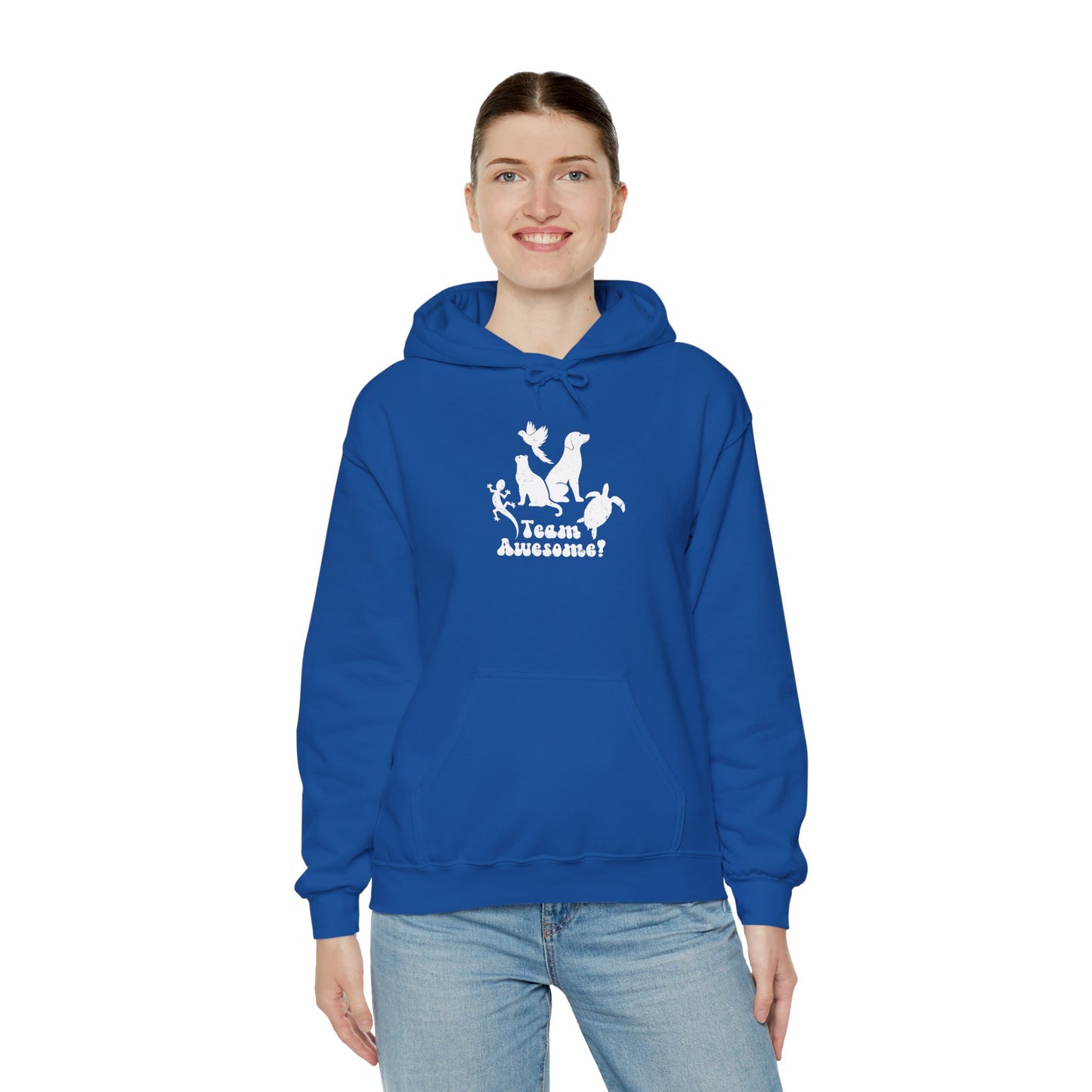 Unisex Animal Lover Lizard Cat Bird Dog Turtle Team Awesome Hooded Sweatshirt