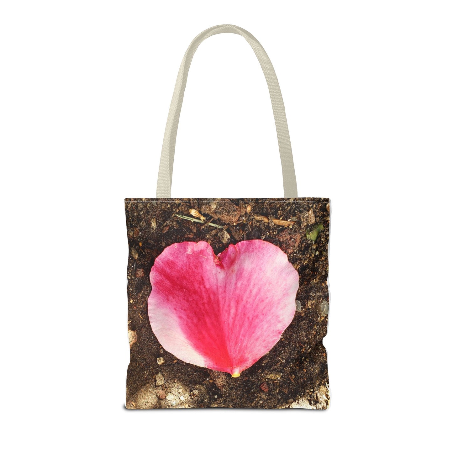 Unisex Garden Themed Double Delight Heart Shaped Rose Petal Tote Bag