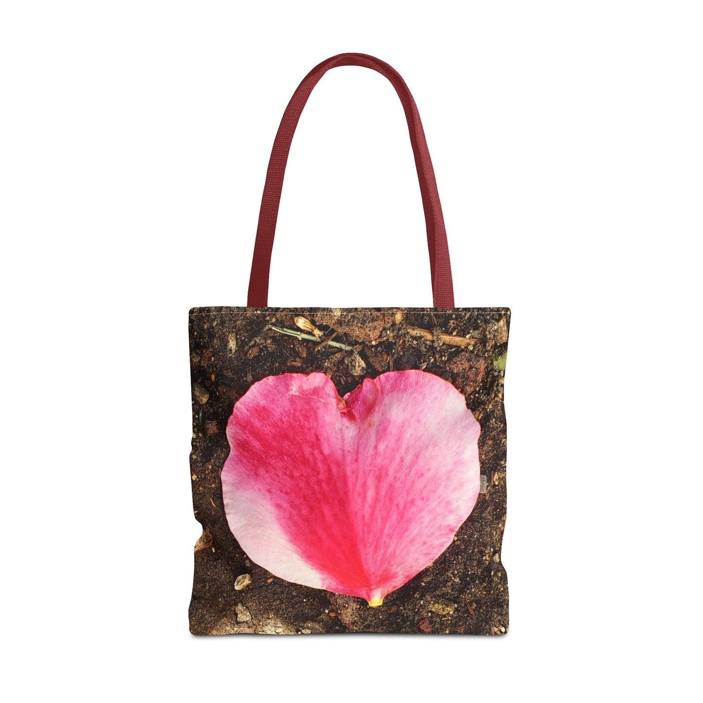 Unisex Garden Themed Double Delight Heart Shaped Rose Petal Tote Bag