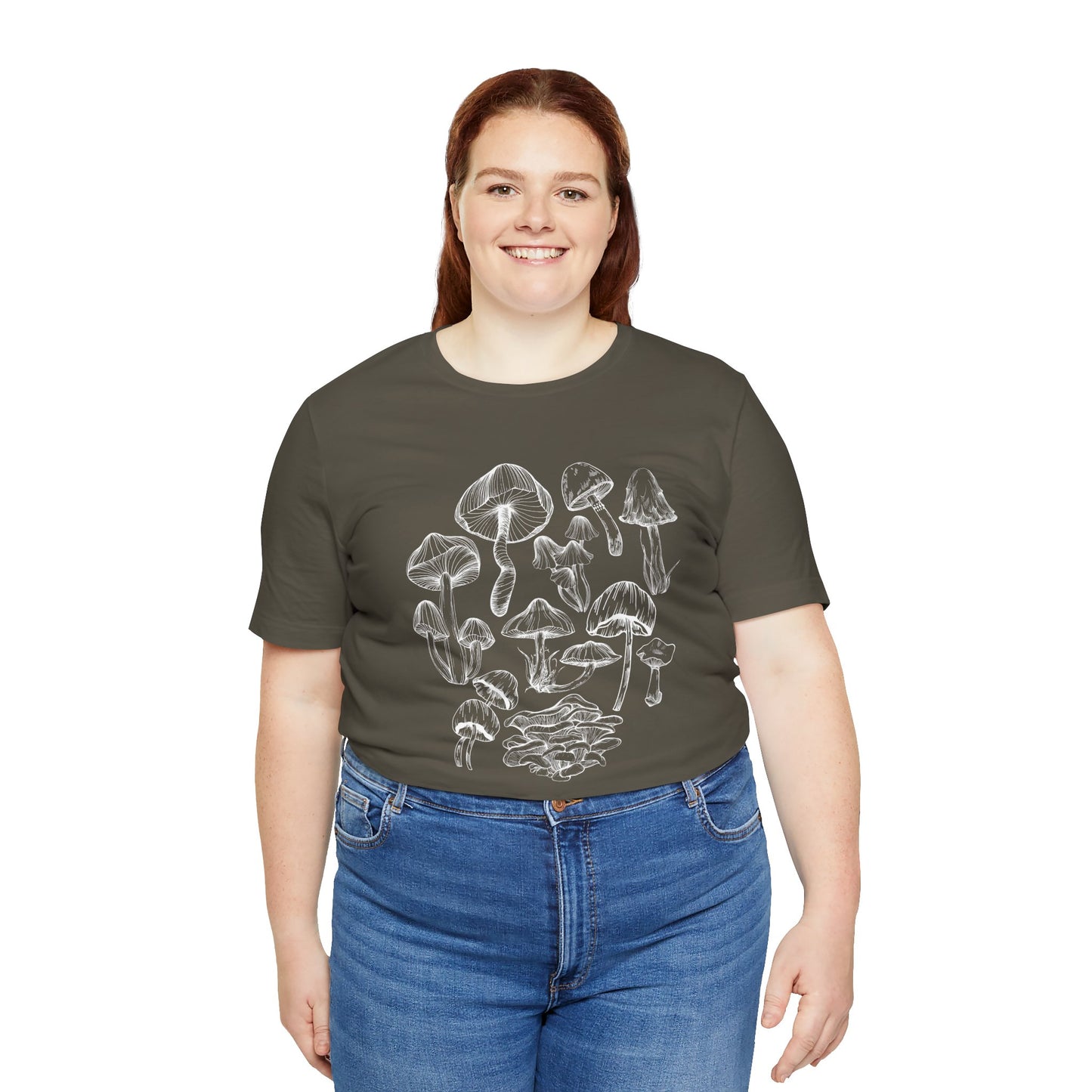 Unisex Mushroom Lover Fungi Print Toadstool T-Shirt